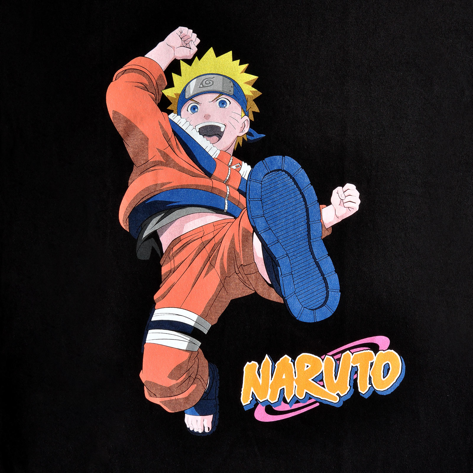 Naruto Uzumaki Kick T-Shirt schwarz