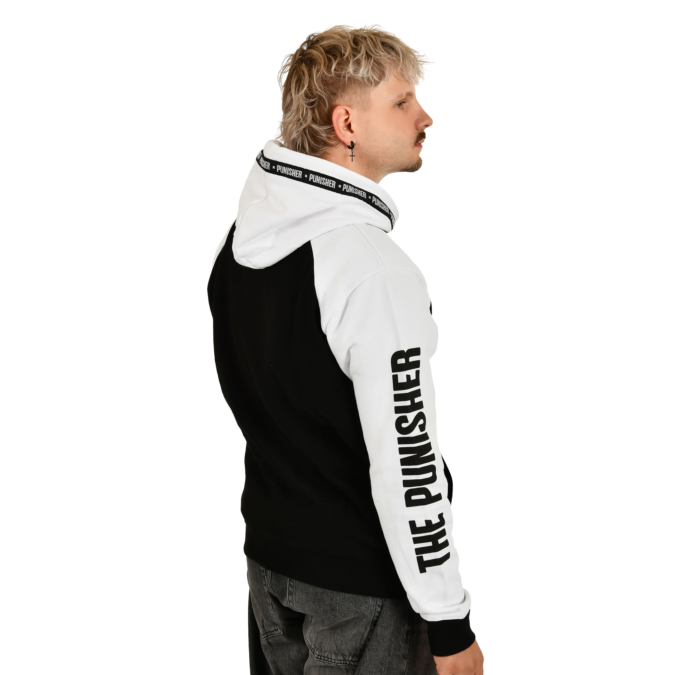 Punisher - Felpa con cappuccio Logo nera