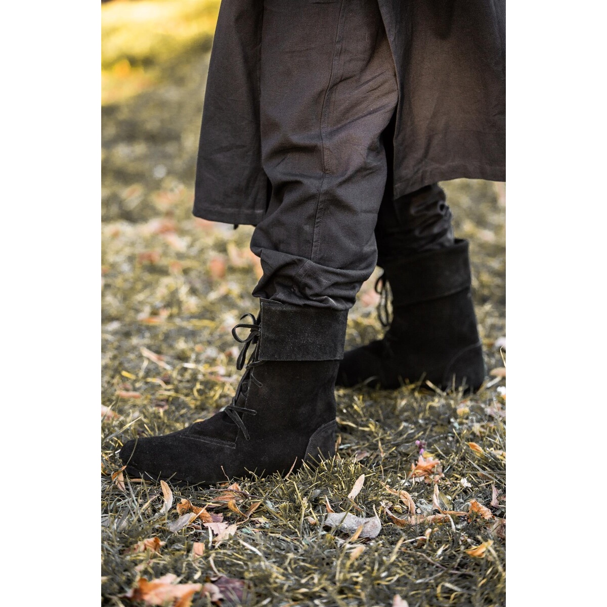 Stivali medievali Aurin con risvolto neri