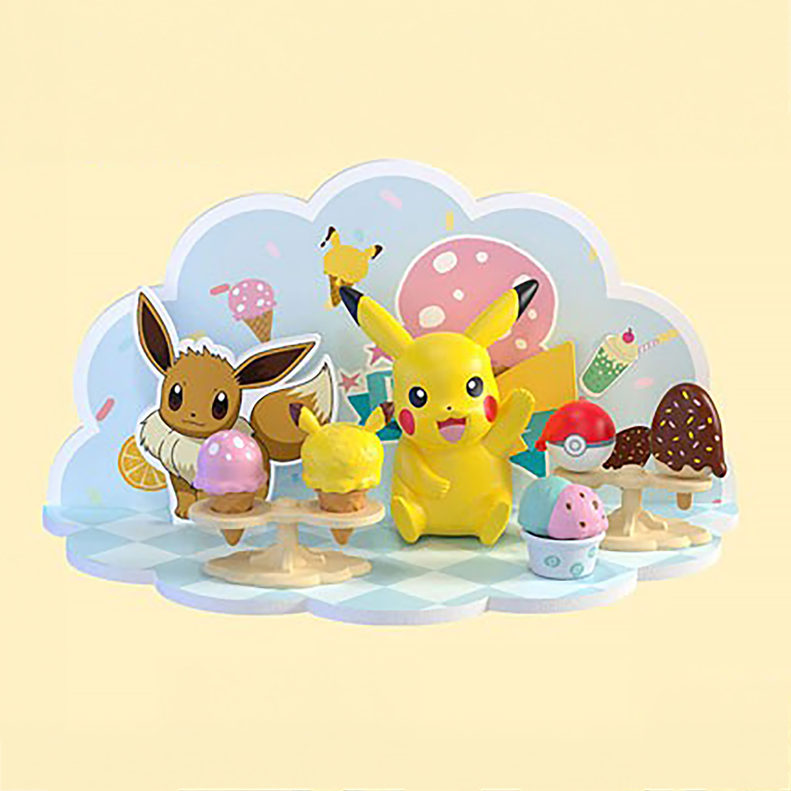 Pokemon - Pikachu Ice Cream 3D SCENE Figur