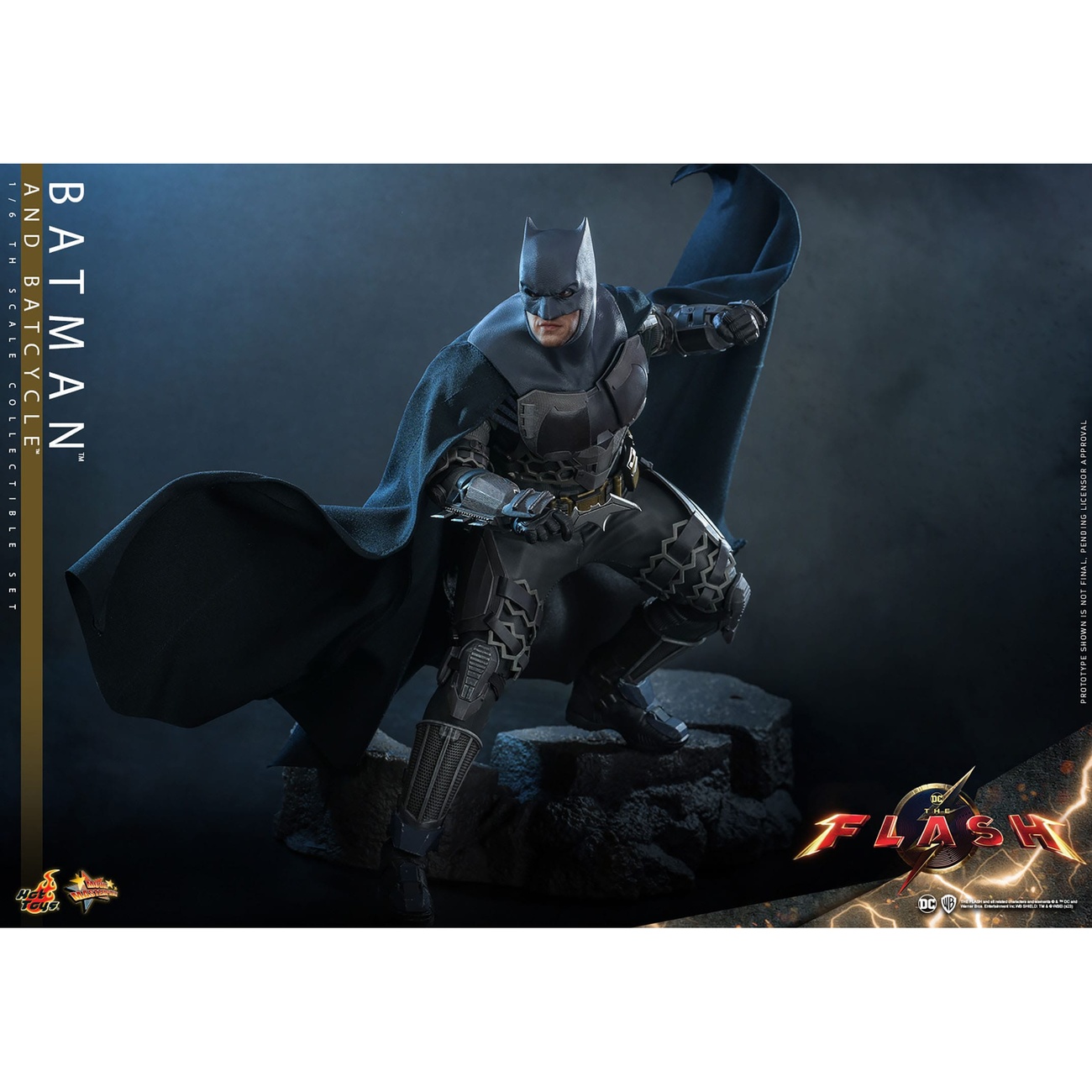 The Flash Movie Masterpiece figura de acción con vehículo 1/6 Batman & Batcycle set 30 cm