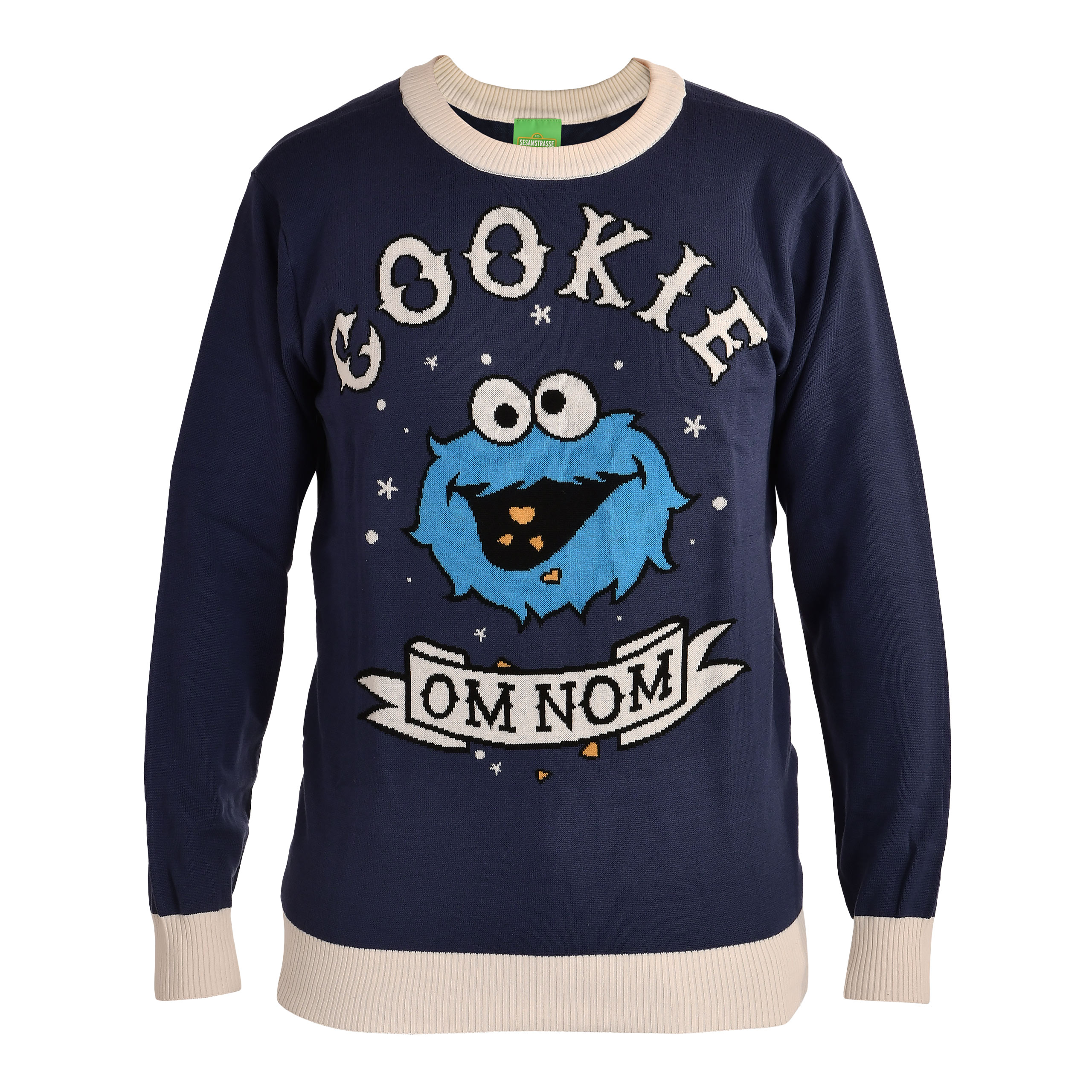 Cookie Monster Cookie Om Nom Knit Sweater - Sesame Street