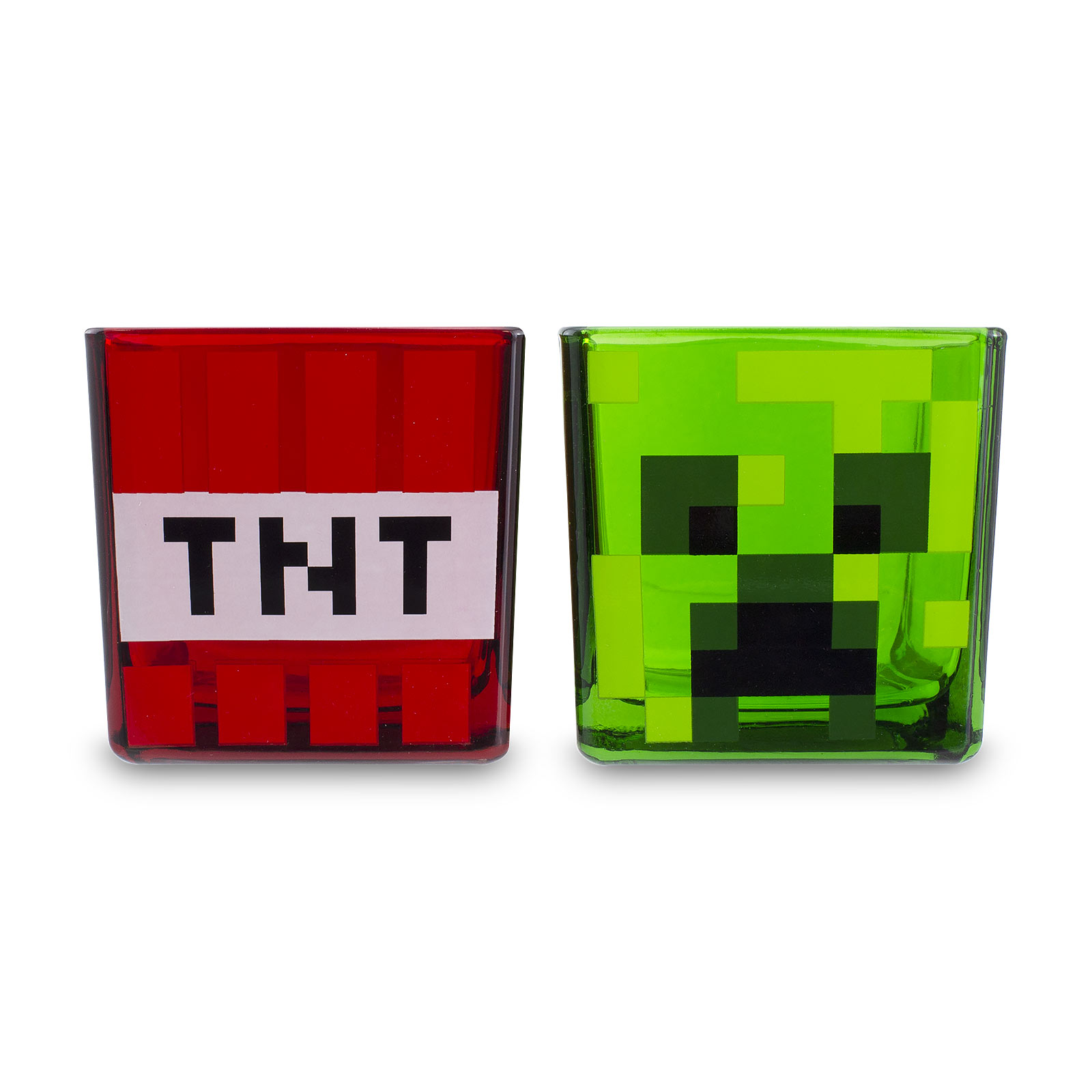 Minecraft - Creeper en TNT Glazen 2-delige Set