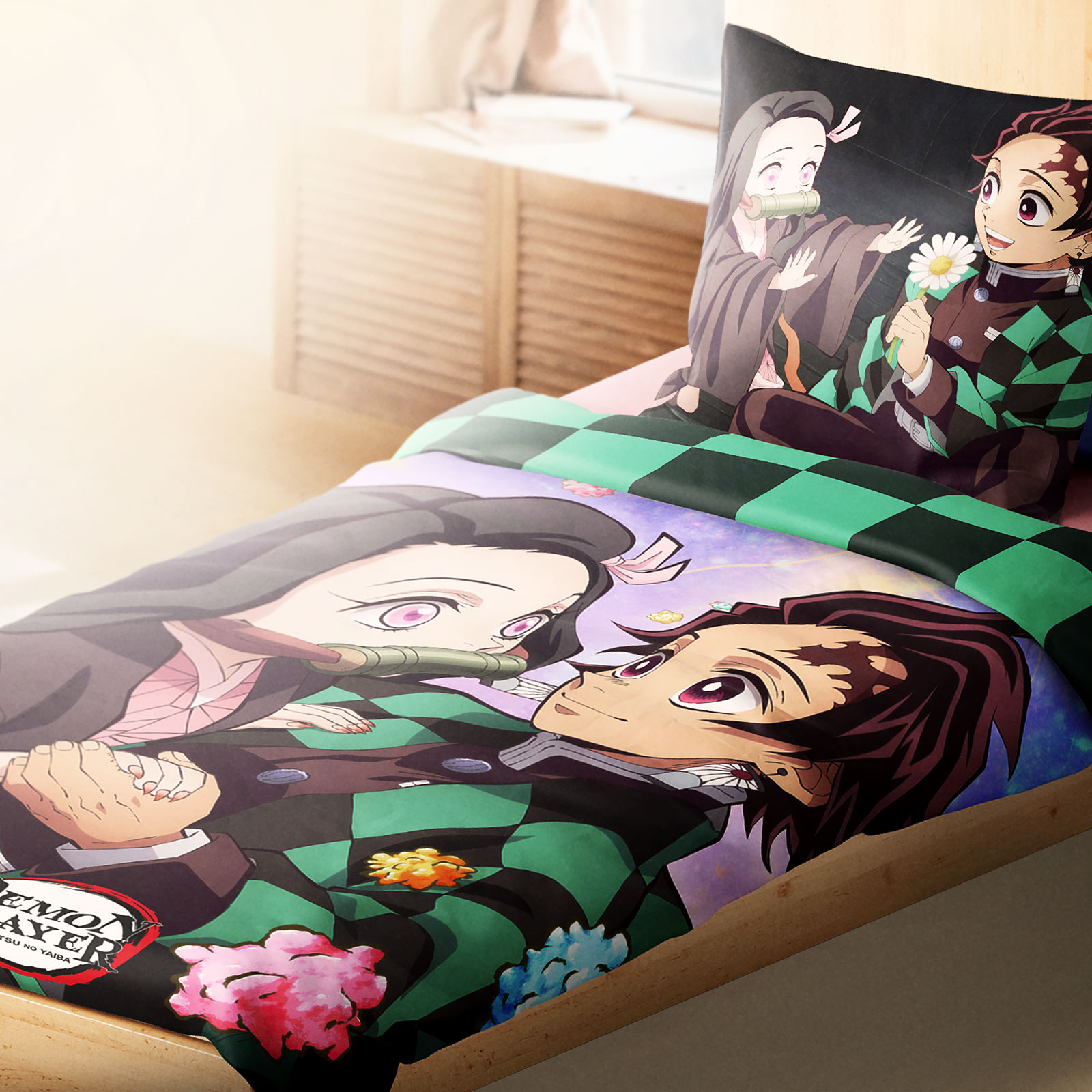 Demon Slayer - Ropa de cama de Nezuko y Tanjiro