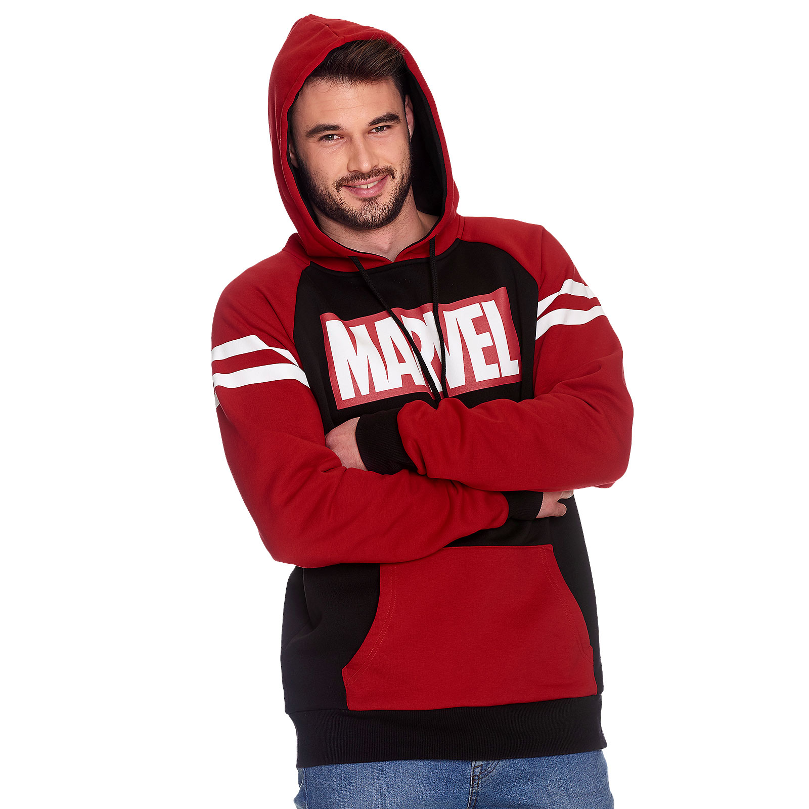 Marvel - Logo Hoodie rood-zwart