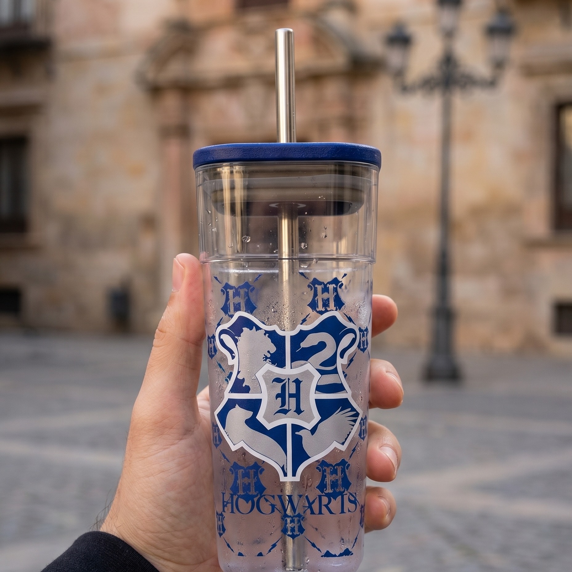Harry Potter - Tasse avec paille et blason de Poudlard