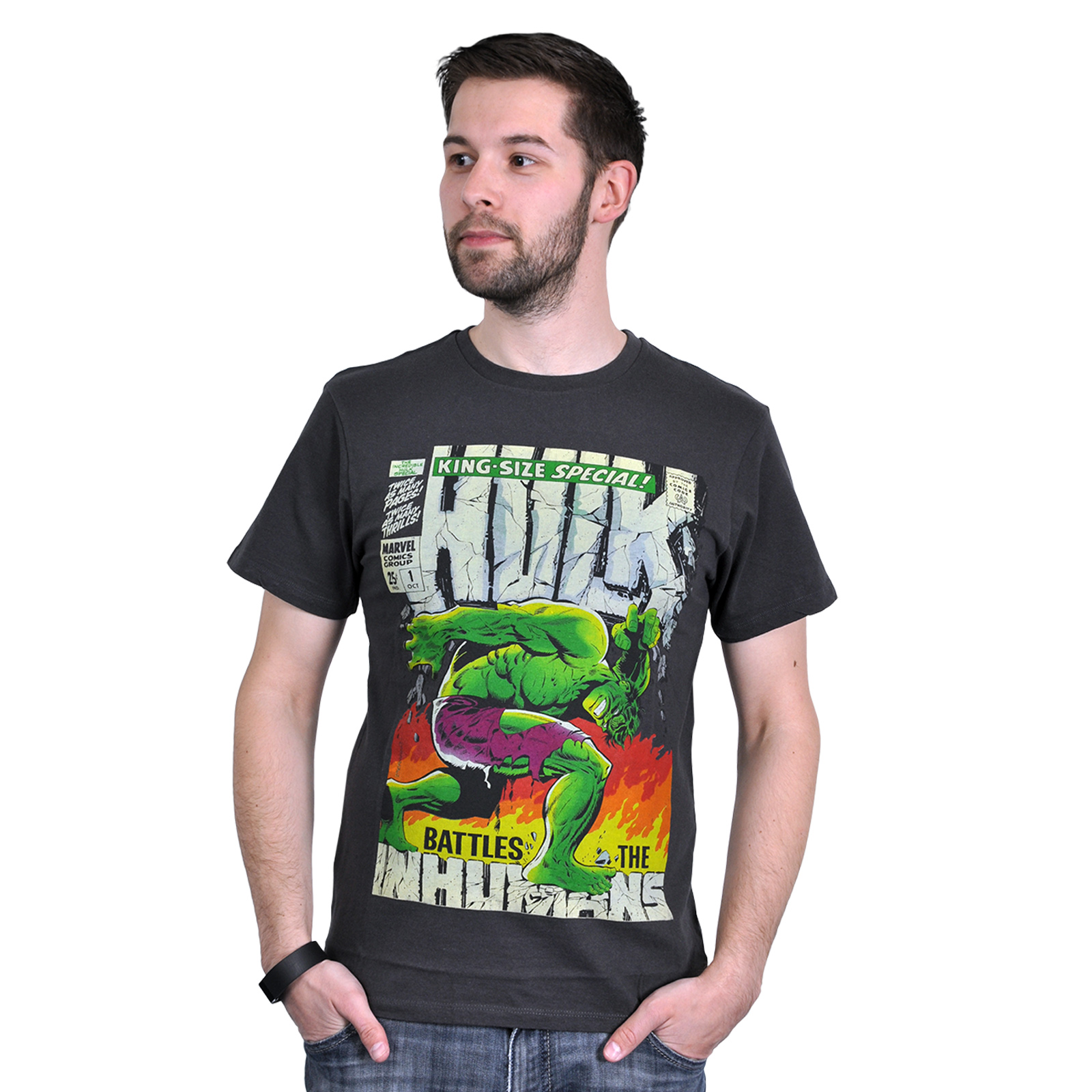 Hulk - Marvel Poster T-Shirt Grijs