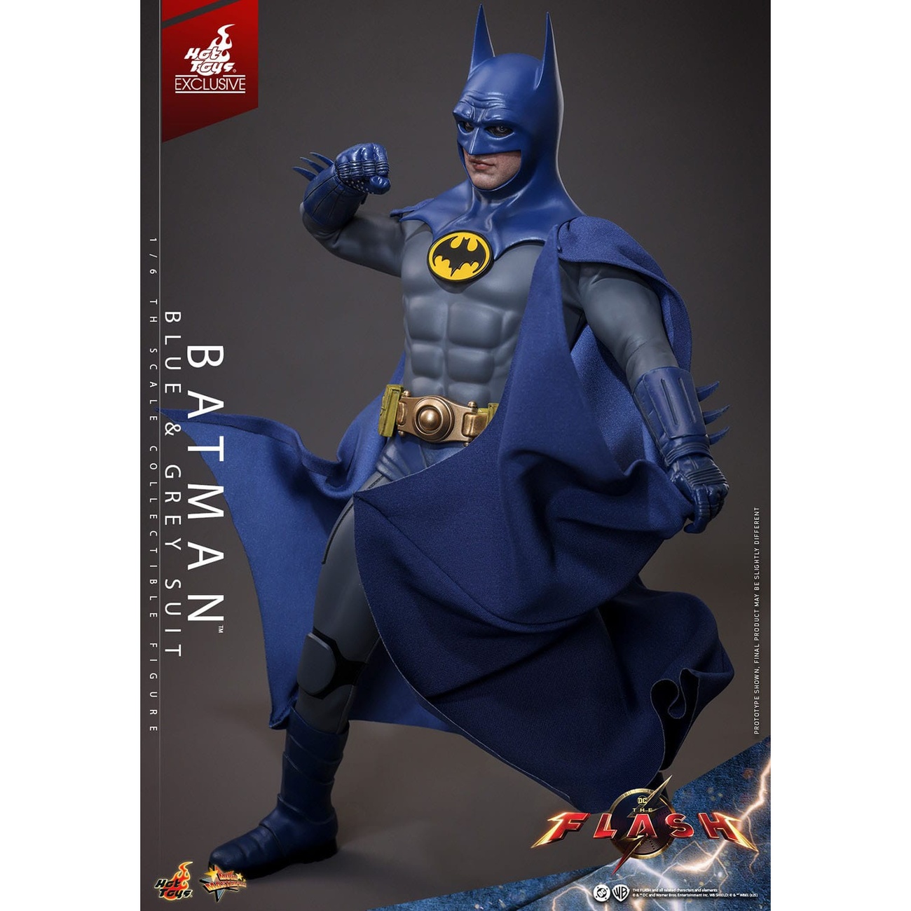 The Flash Movie Masterpiece figura de acción 1/6 Batman (traje azul y gris) Edición Limitada Hot Toys Exclusive 30 cm