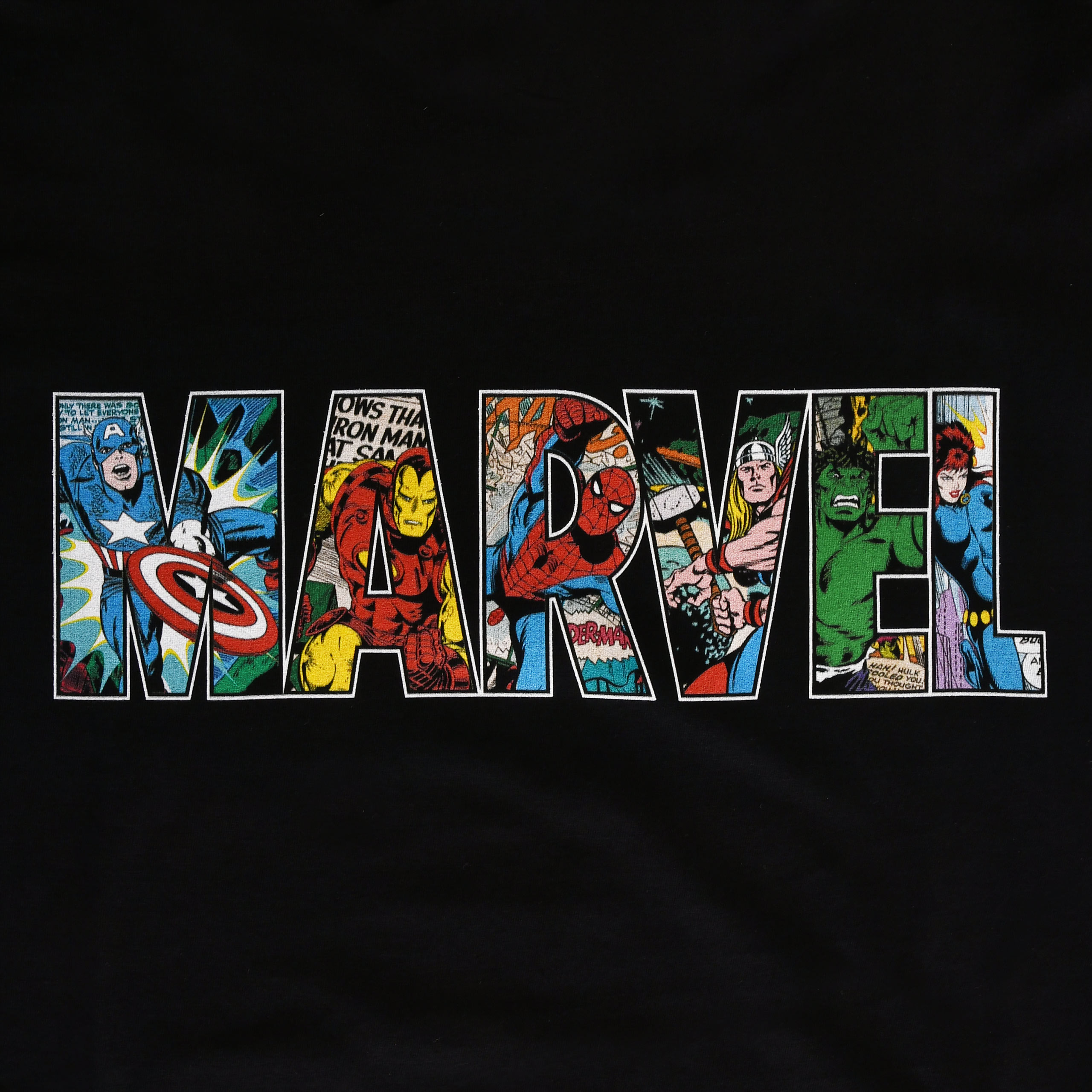 Marvel - Comic Strip Logo T-shirt zwart