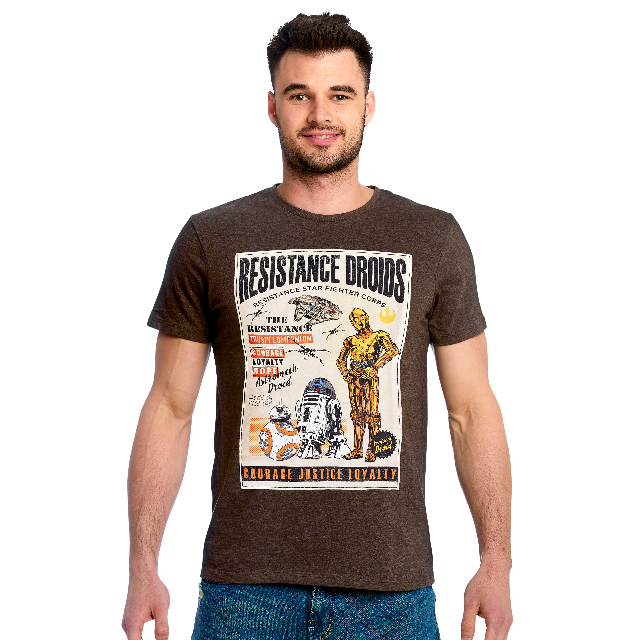 Star Wars - T-shirt Droids de la Résistance brun