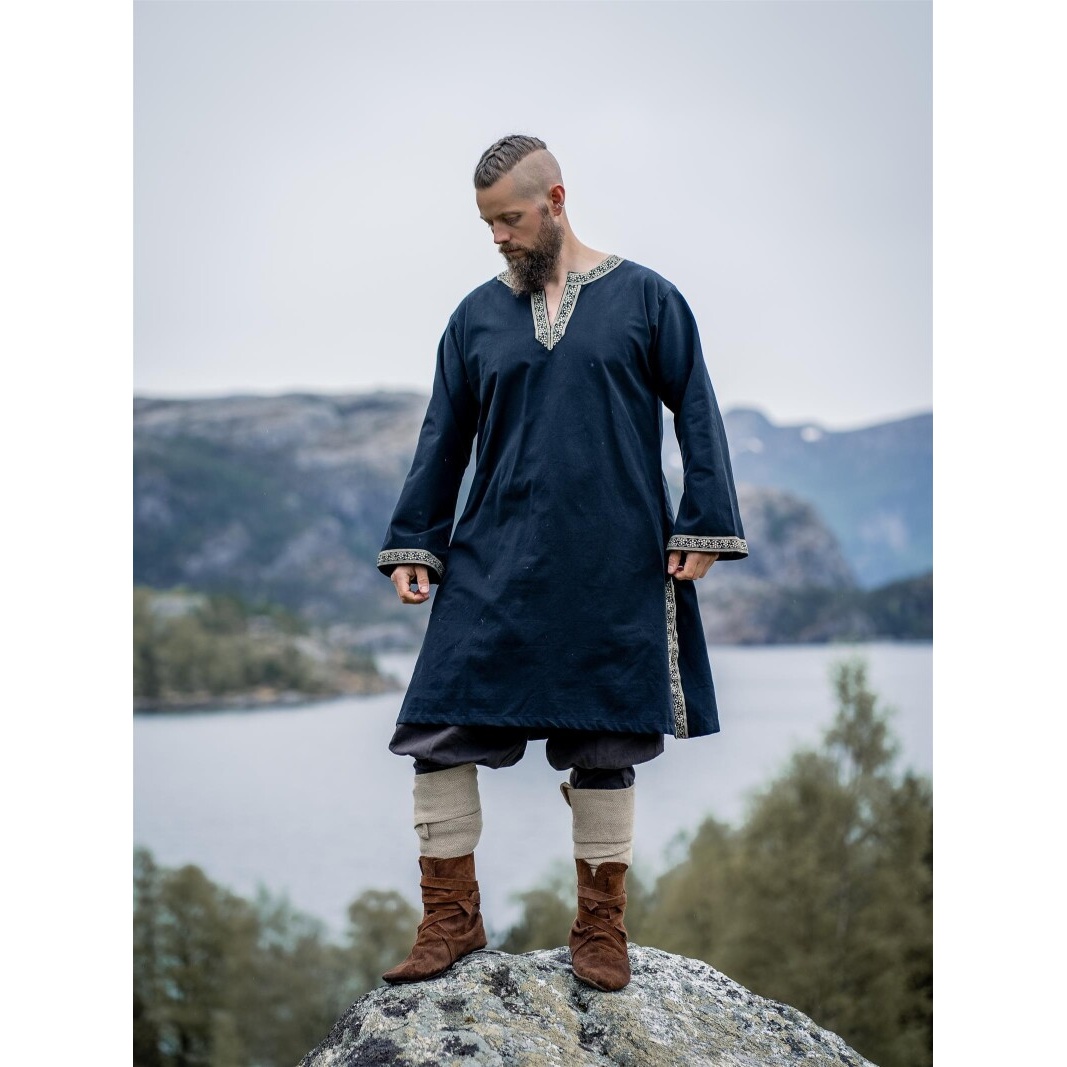 Tunique médiévale avec bordure Halvor noir