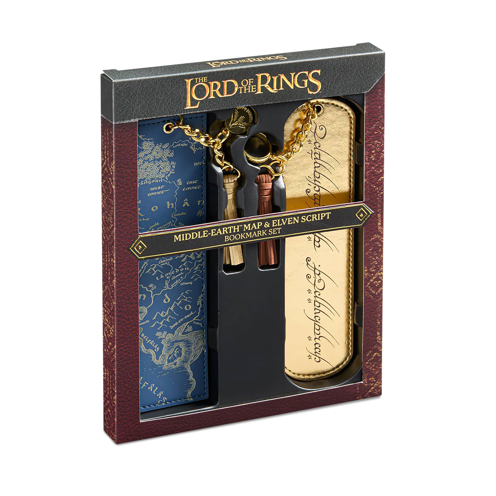 Il Signore degli Anelli - Set di segnalibri Mappa della Terra di Mezzo e iscrizione dell’Anello