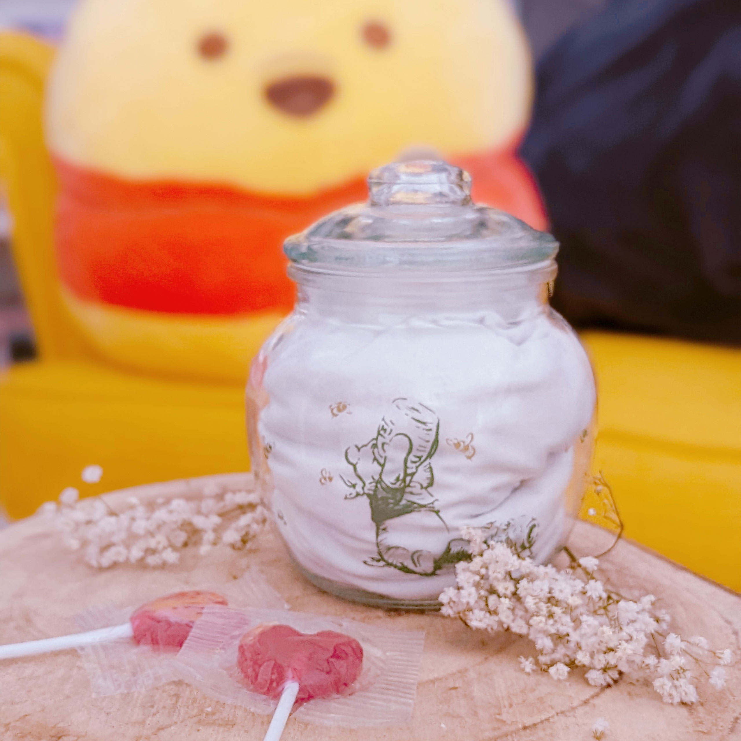 Winnie l'ourson - Pot de miel en verre avec couvercle