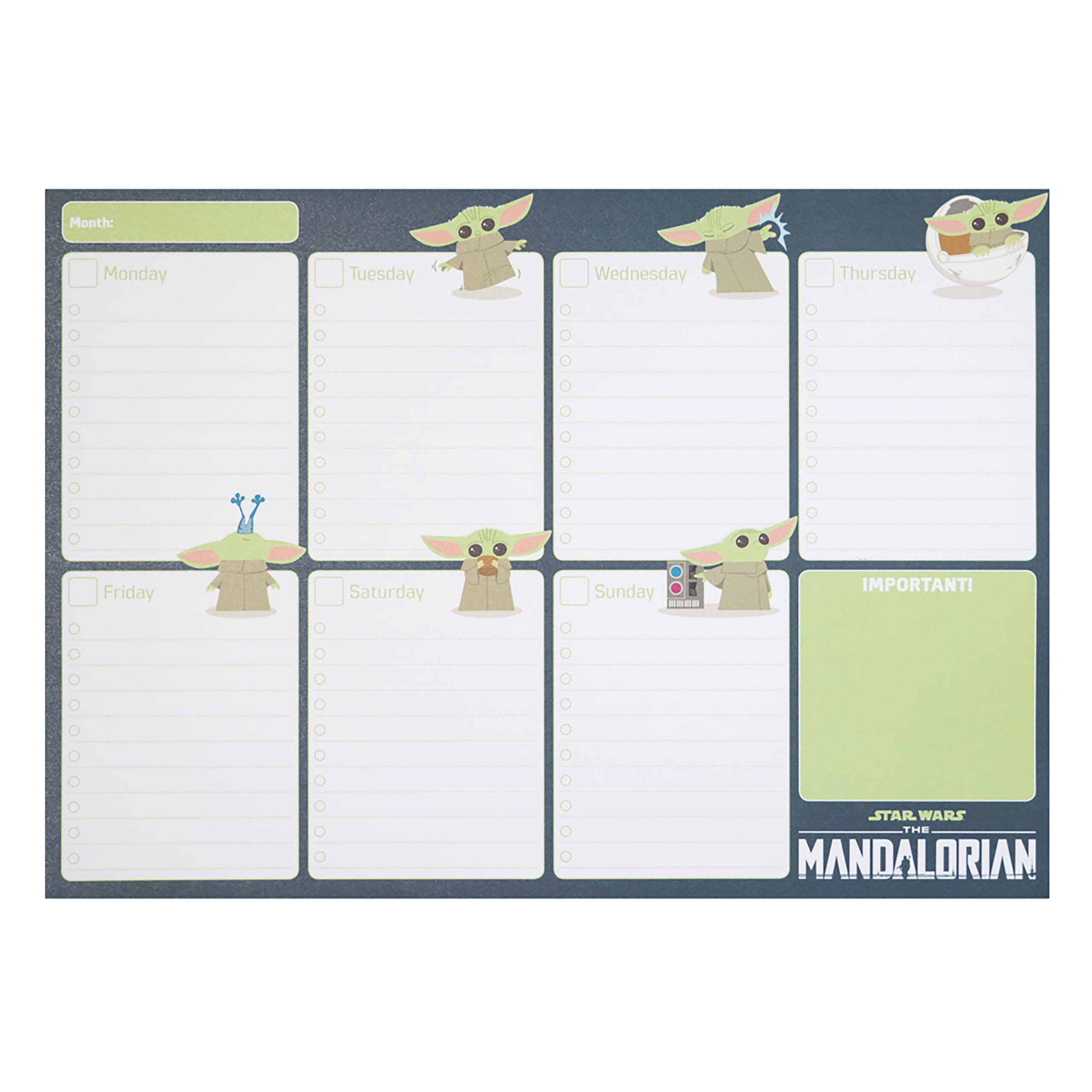 Grogu Weekly Planner - Star Wars The Mandalorian