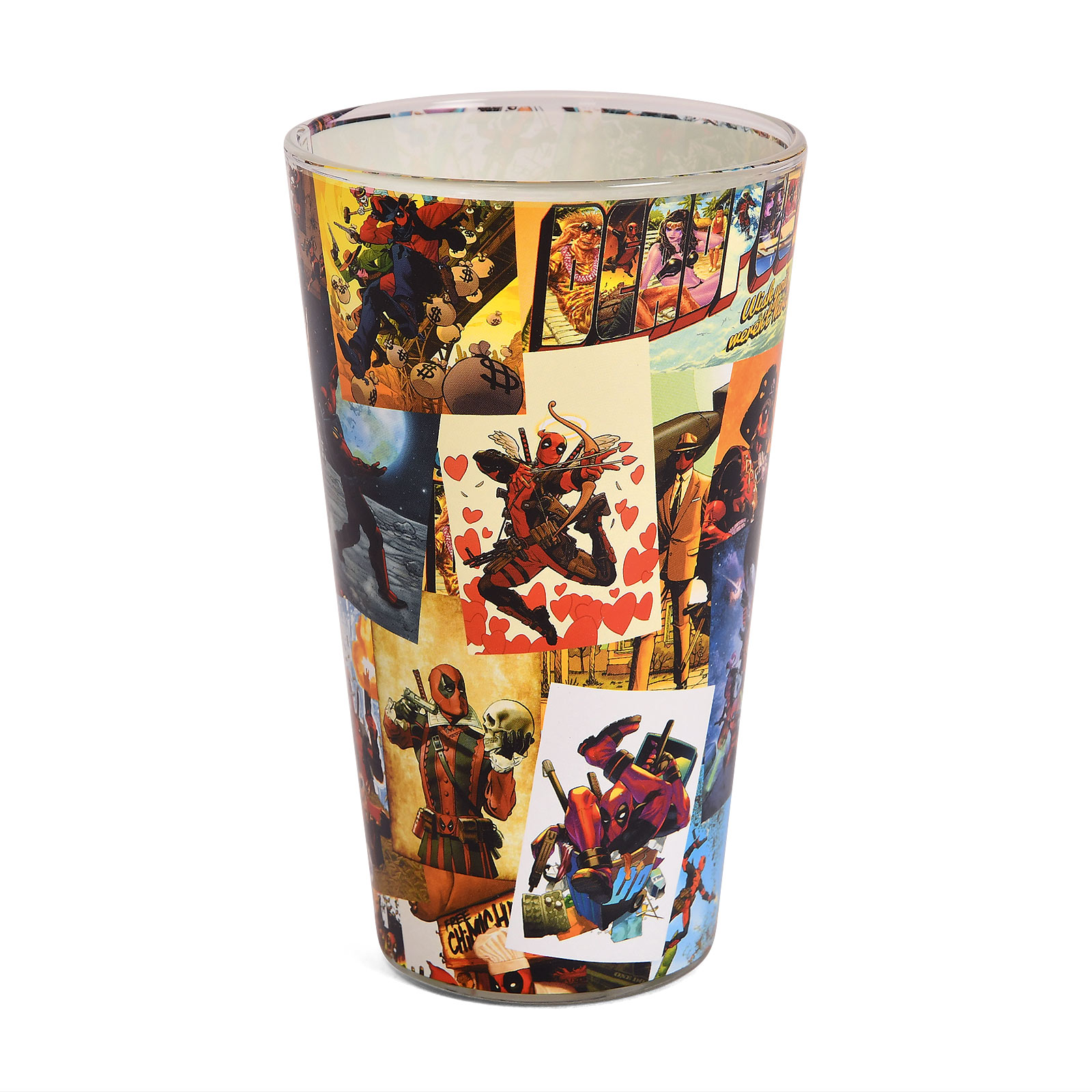Deadpool - Comic Collage Glass
