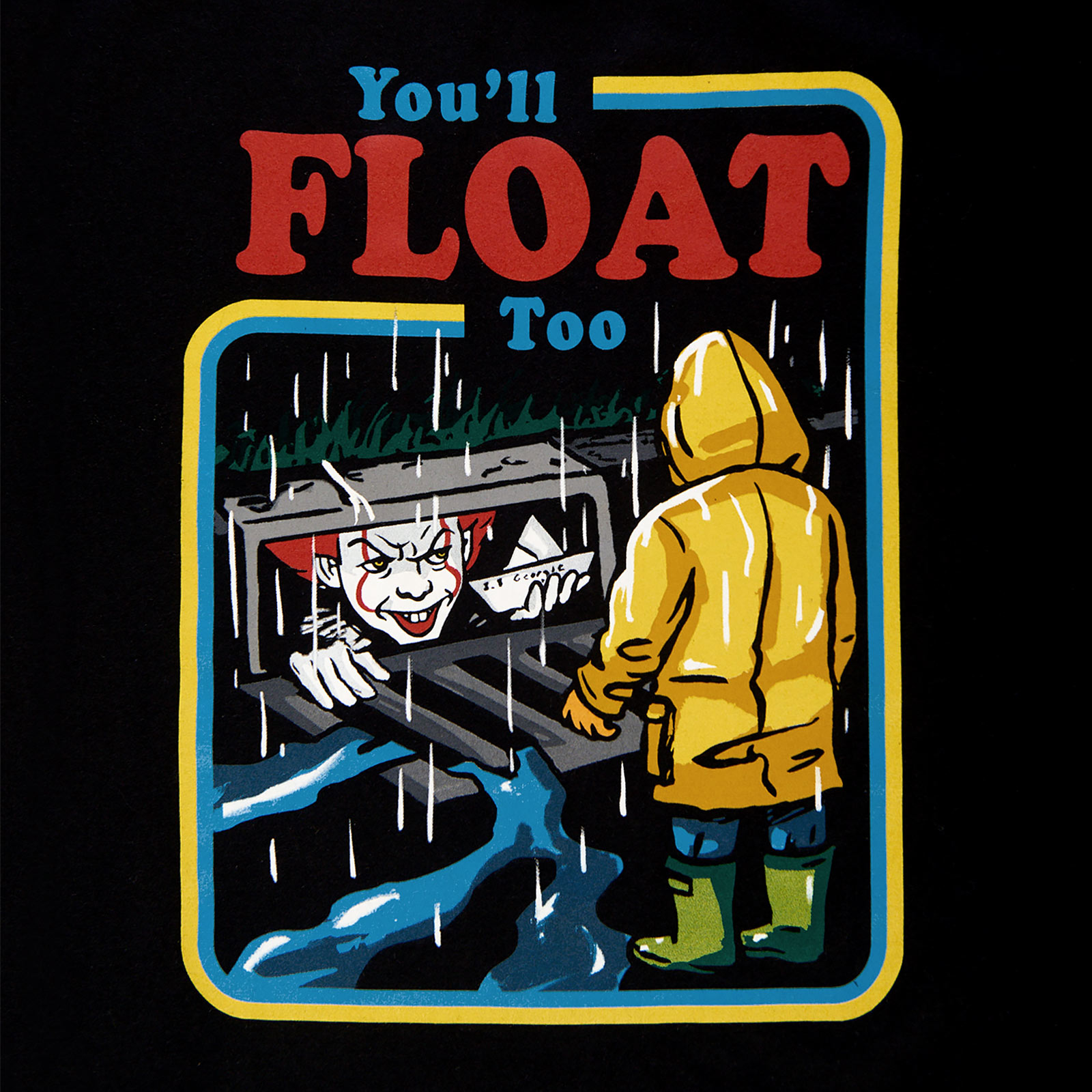 Stephen King's Ça - You'll Float Too T-Shirt Comic Noir