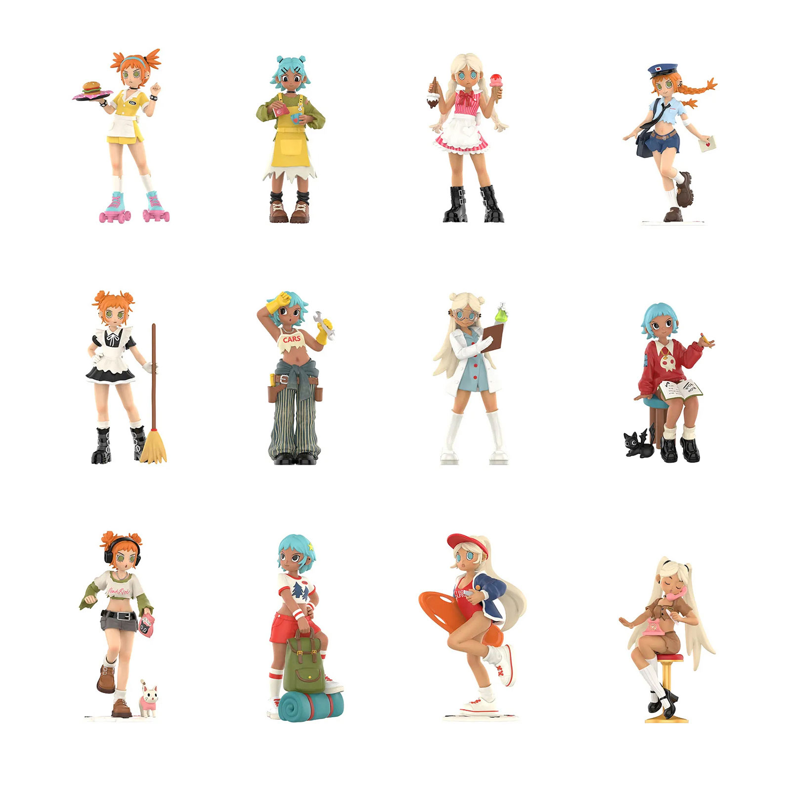 Peach Riot - Rush Hour Series POP MART Mystery Figuren 12-Pack Display