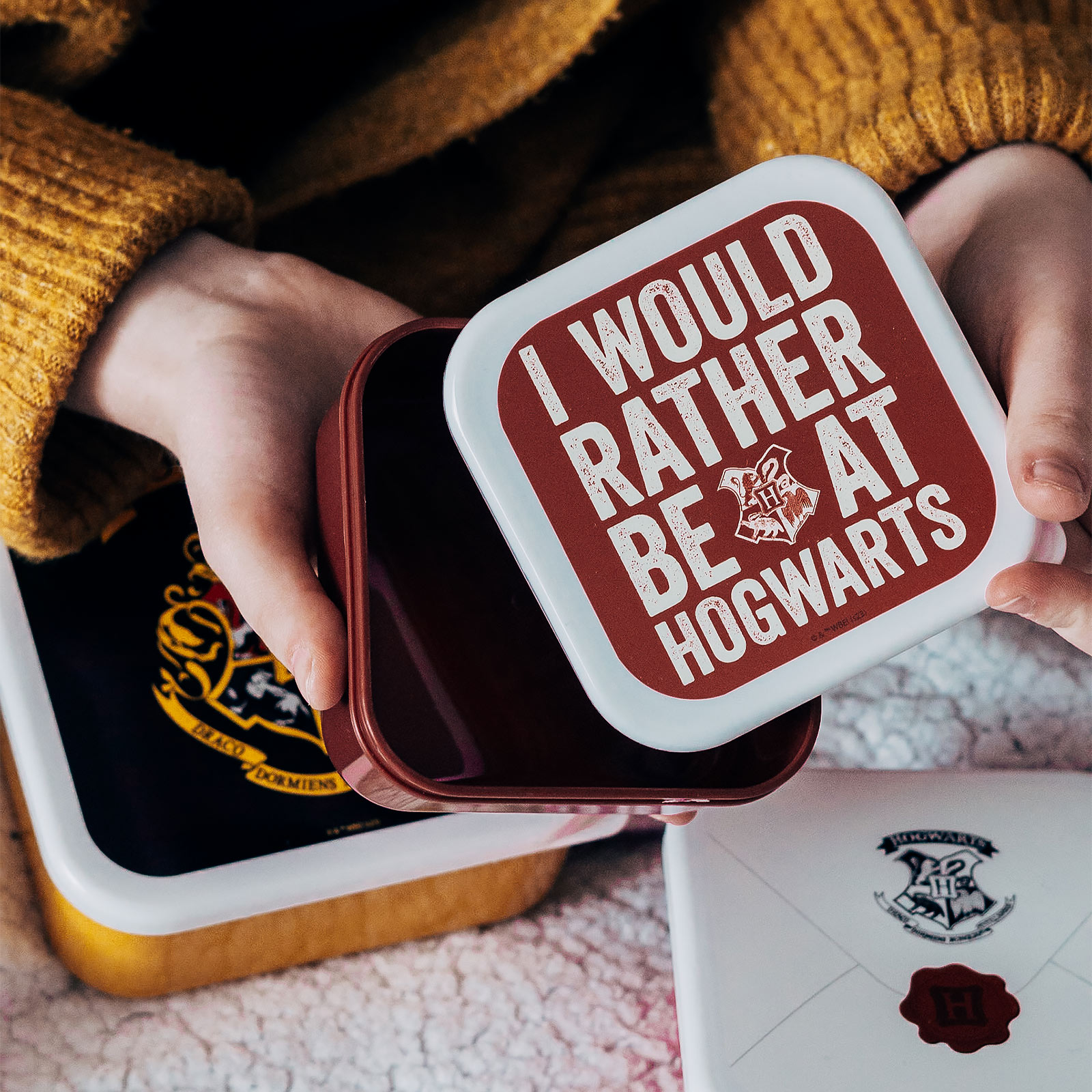 Harry Potter - Ensemble de 3 boîtes à lunch avec blason de Poudlard