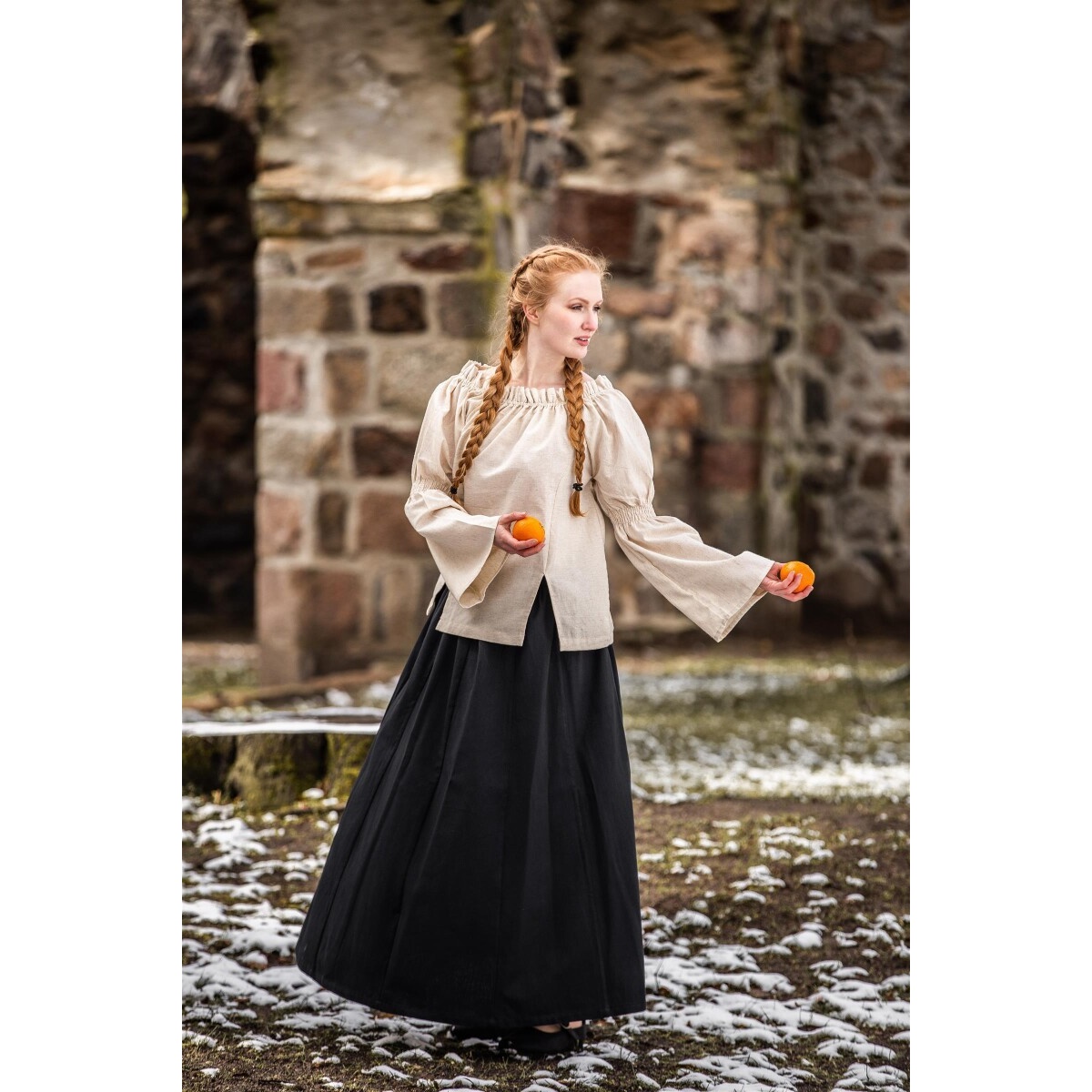 Mittelalter Bluse Coletta beige