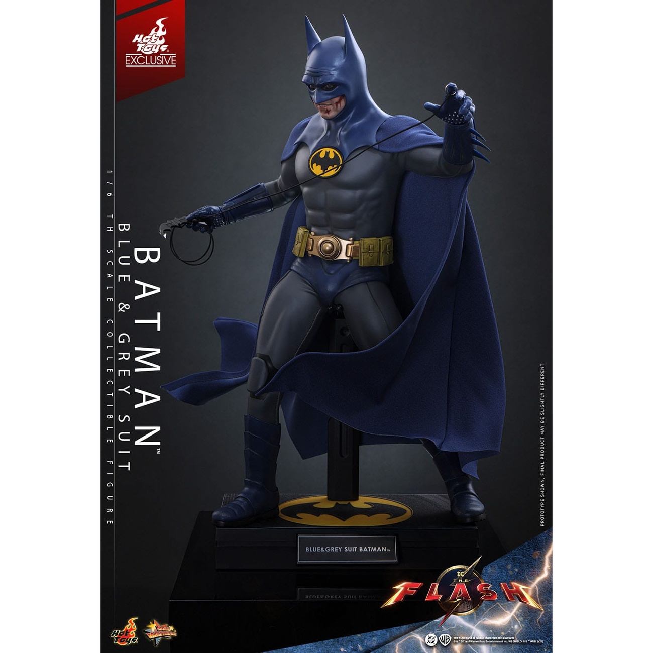 The Flash Movie Masterpiece figura de acción 1/6 Batman (traje azul y gris) Edición Limitada Hot Toys Exclusive 30 cm