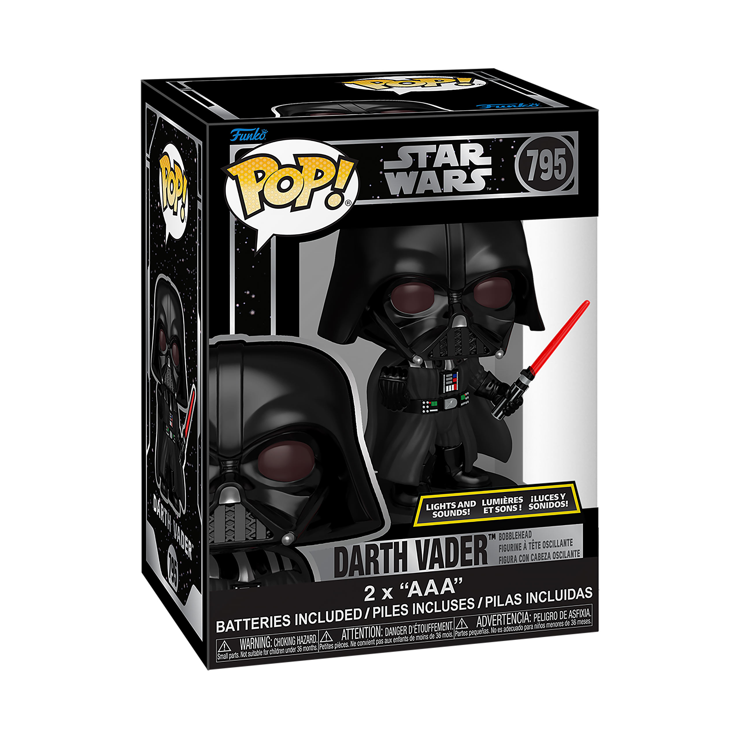 Figura Funko Pop de Darth Vader con cabeza oscilante, luz y sonido - Star Wars