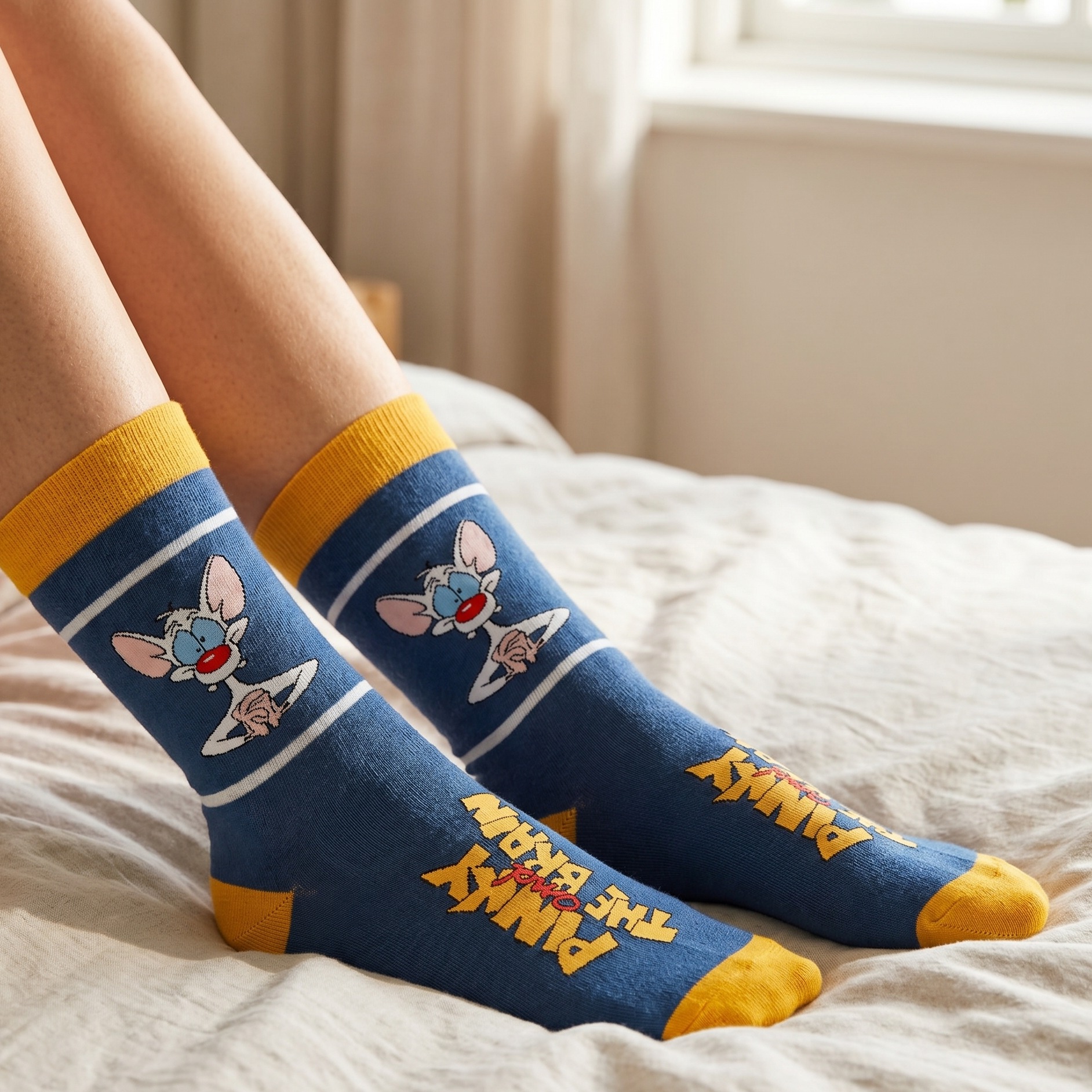 Pinky y Cerebro - Set de 3 pares de calcetines Pinky y Cerebro en caja regalo