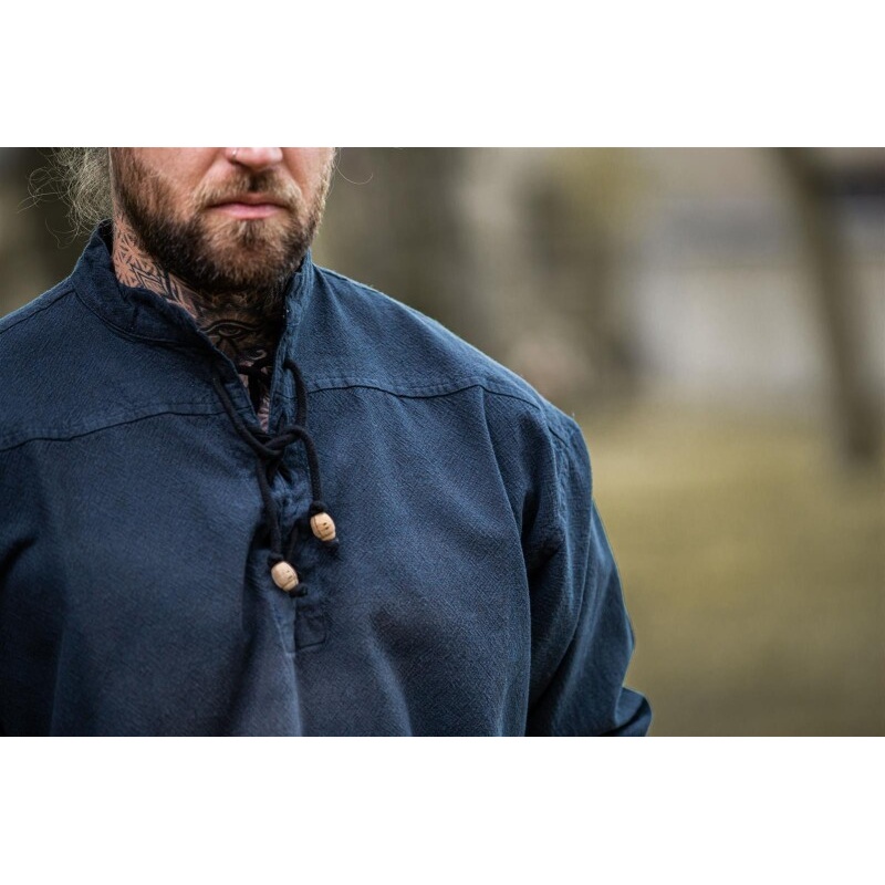 Camicia medievale Ansbert blu