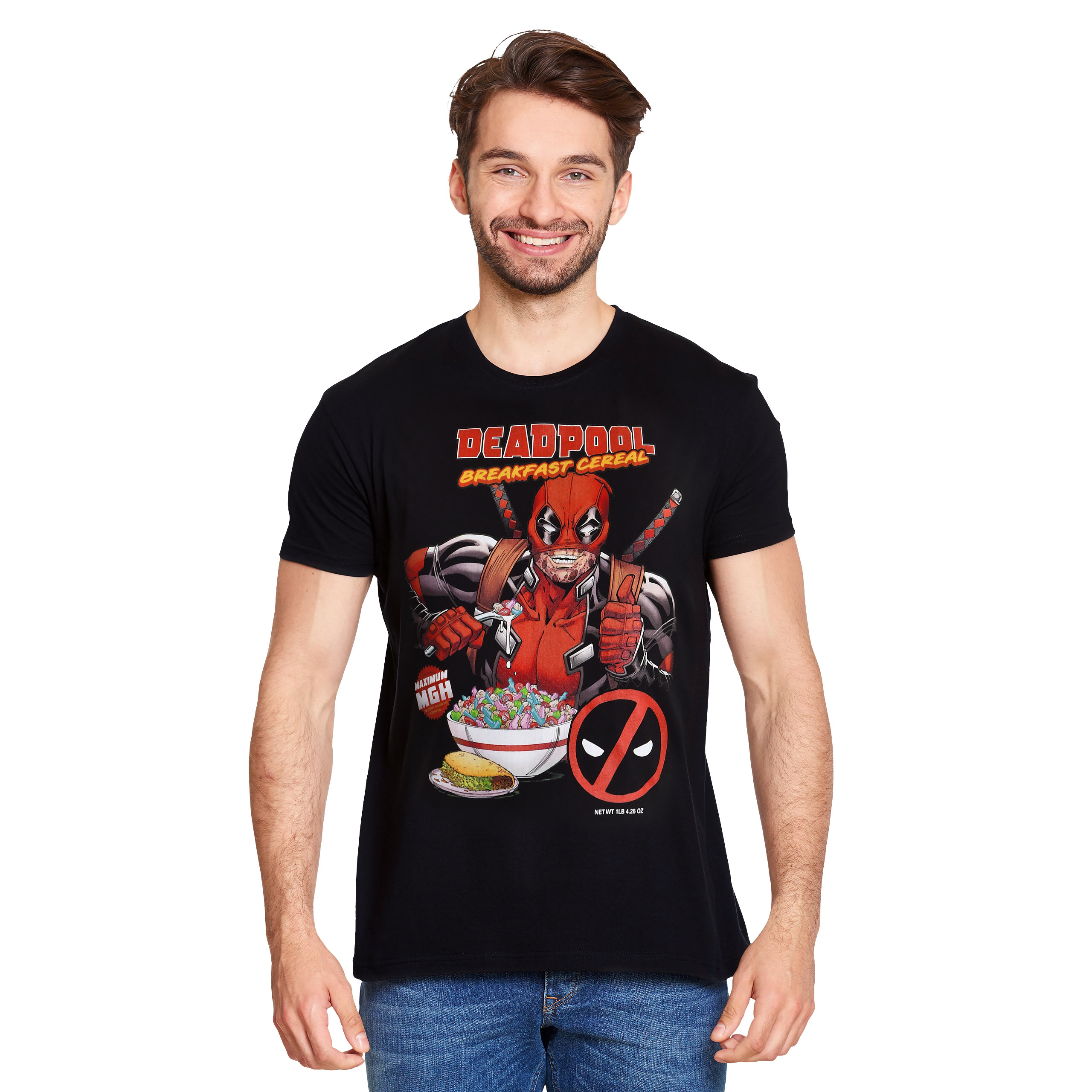 Deadpool - Breakfast Cereal T-Shirt schwarz
