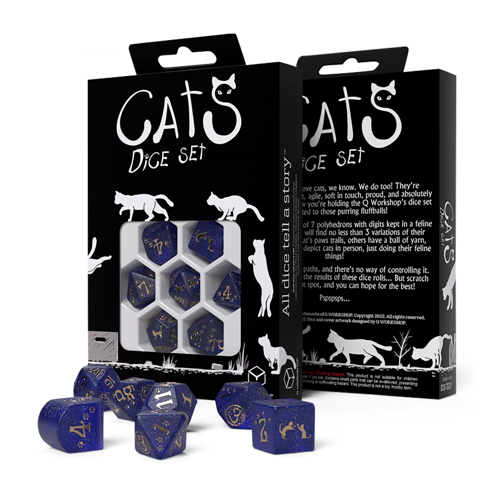 Set di Dadi Moderni RPG Cats Meowster 7 pezzi