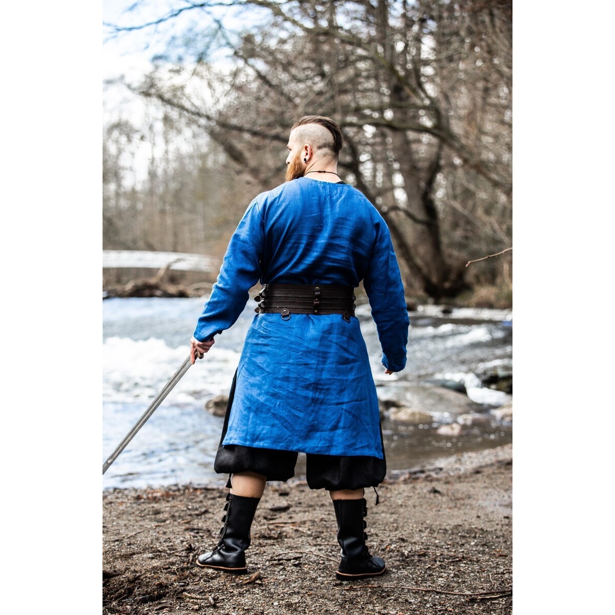 Mittelalter Leinentunika Halvar blau