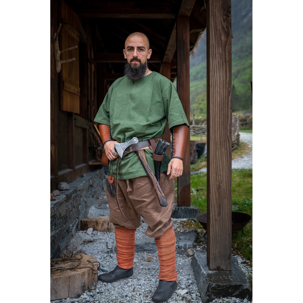 Medieval Short-Sleeve Tunic Olaf green