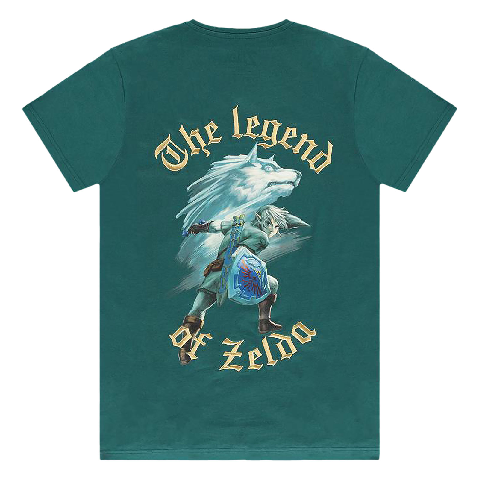 Zelda - T-shirt turquoise Link avec Wolf-Link