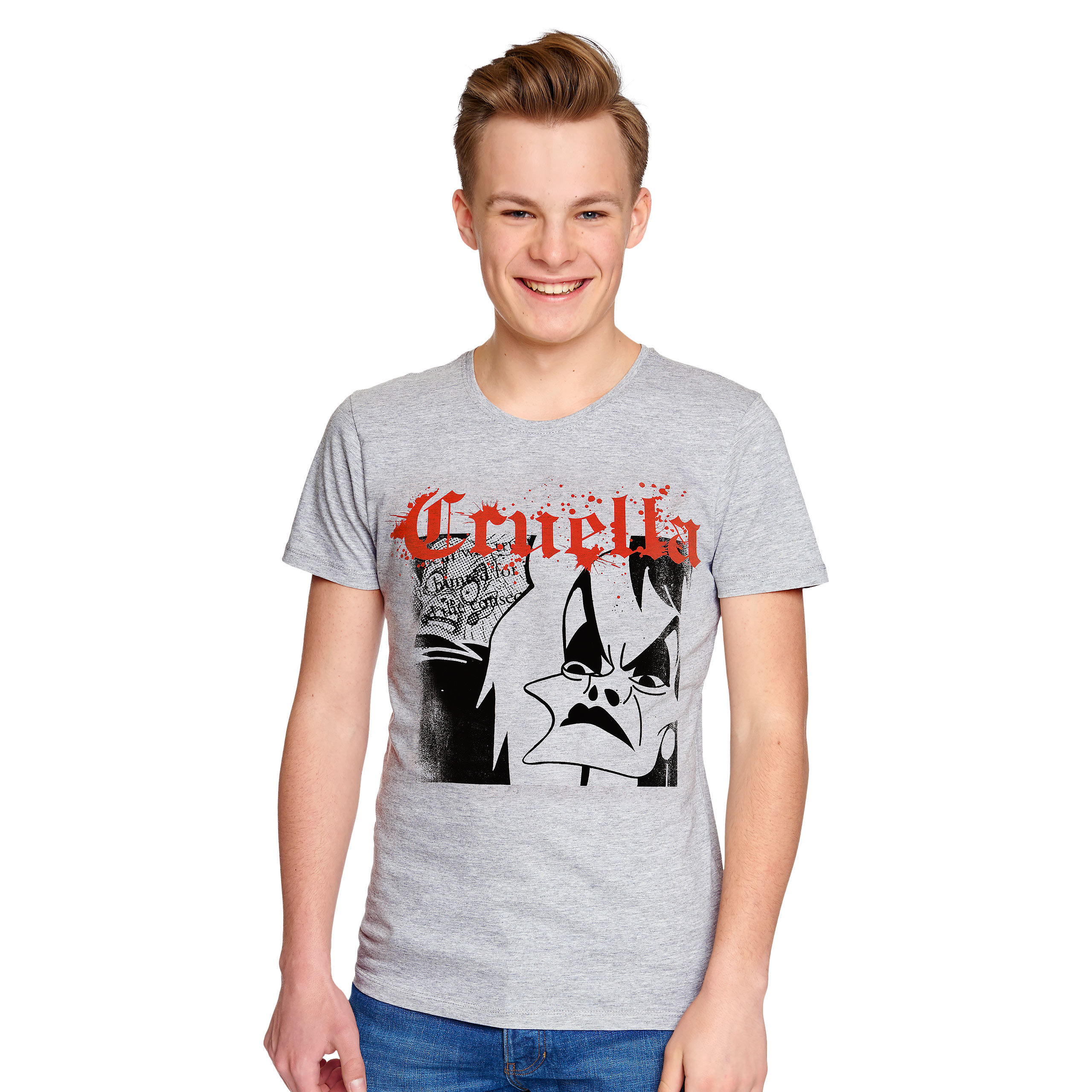 Disney Villains - Splatter Cruella T-Shirt grau