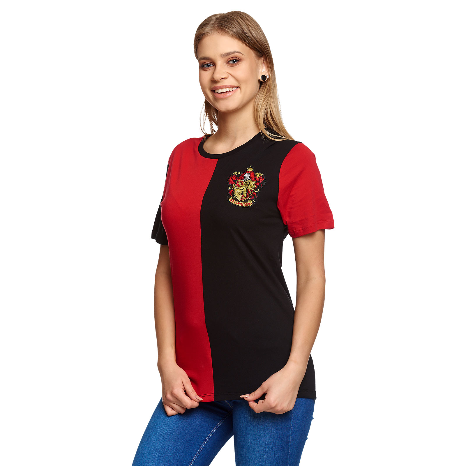 Harry Potter - Gryffindor Toernooi T-Shirt Rood-Zwart