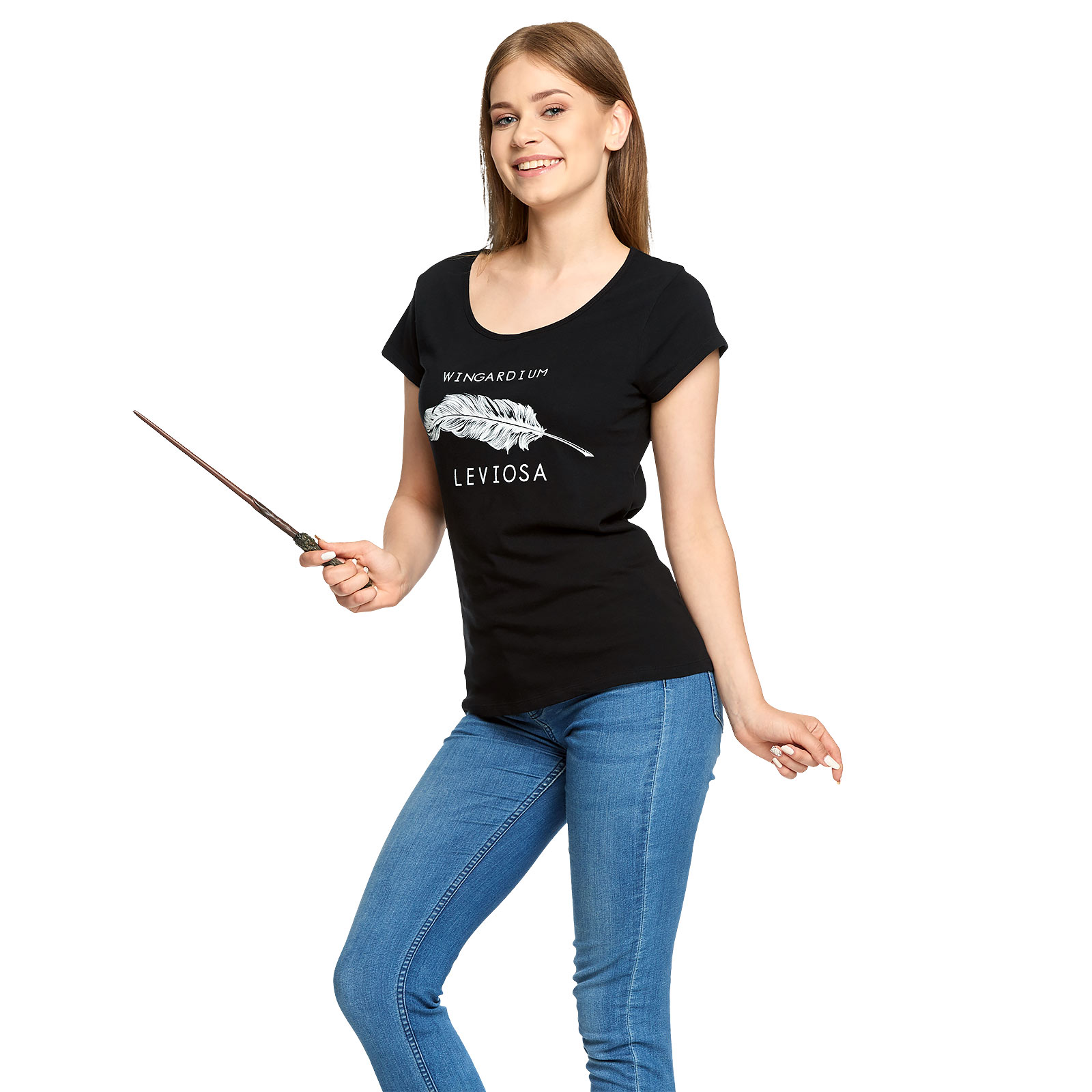 Harry Potter - T-shirt Wingardium Leviosa pour femmes noir