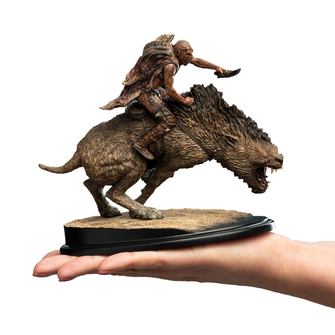 In de Ban van de Ring mini statue Sharkû op Warg 18 cm