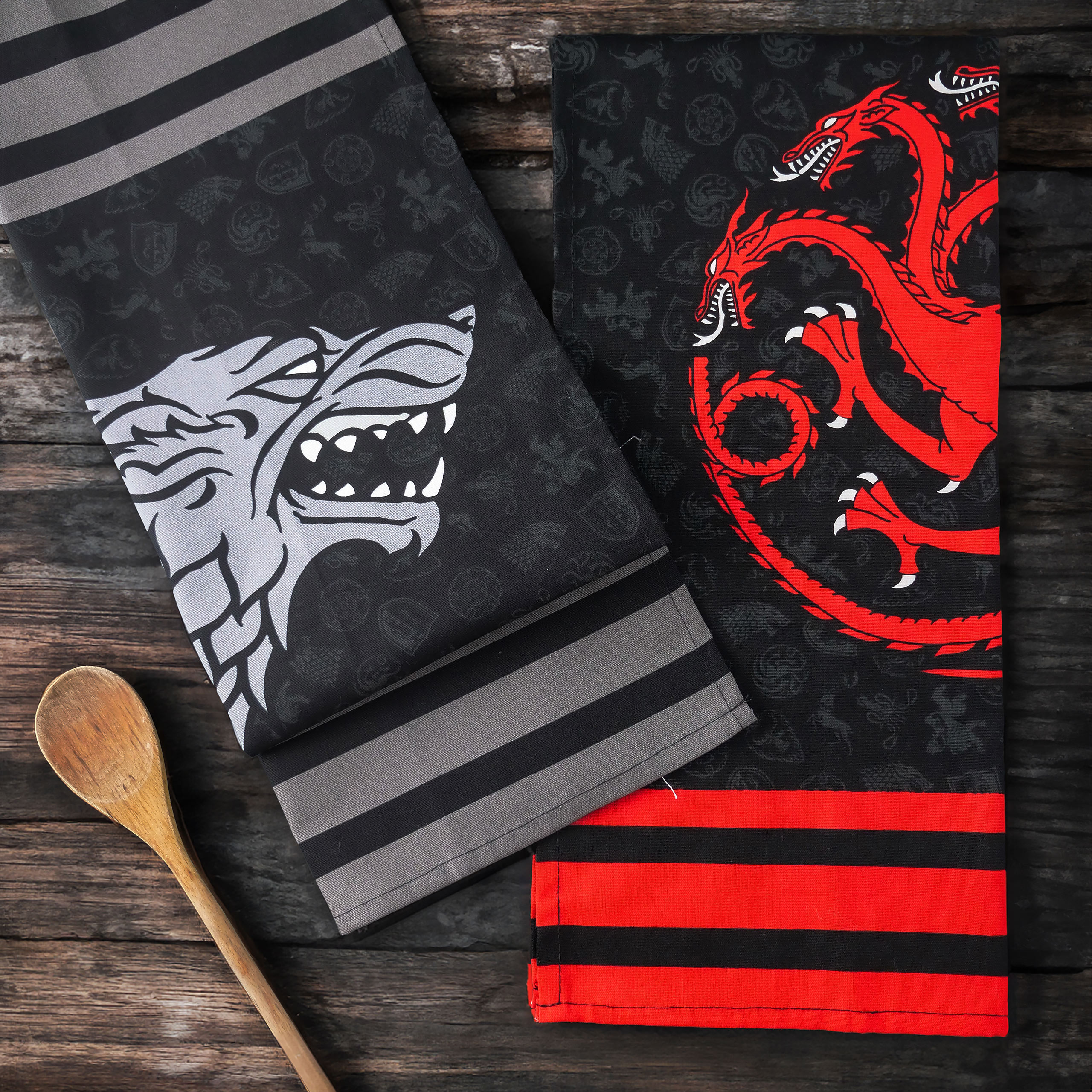 Stark and Targaryen Dish Towels Set - Game of Thrones