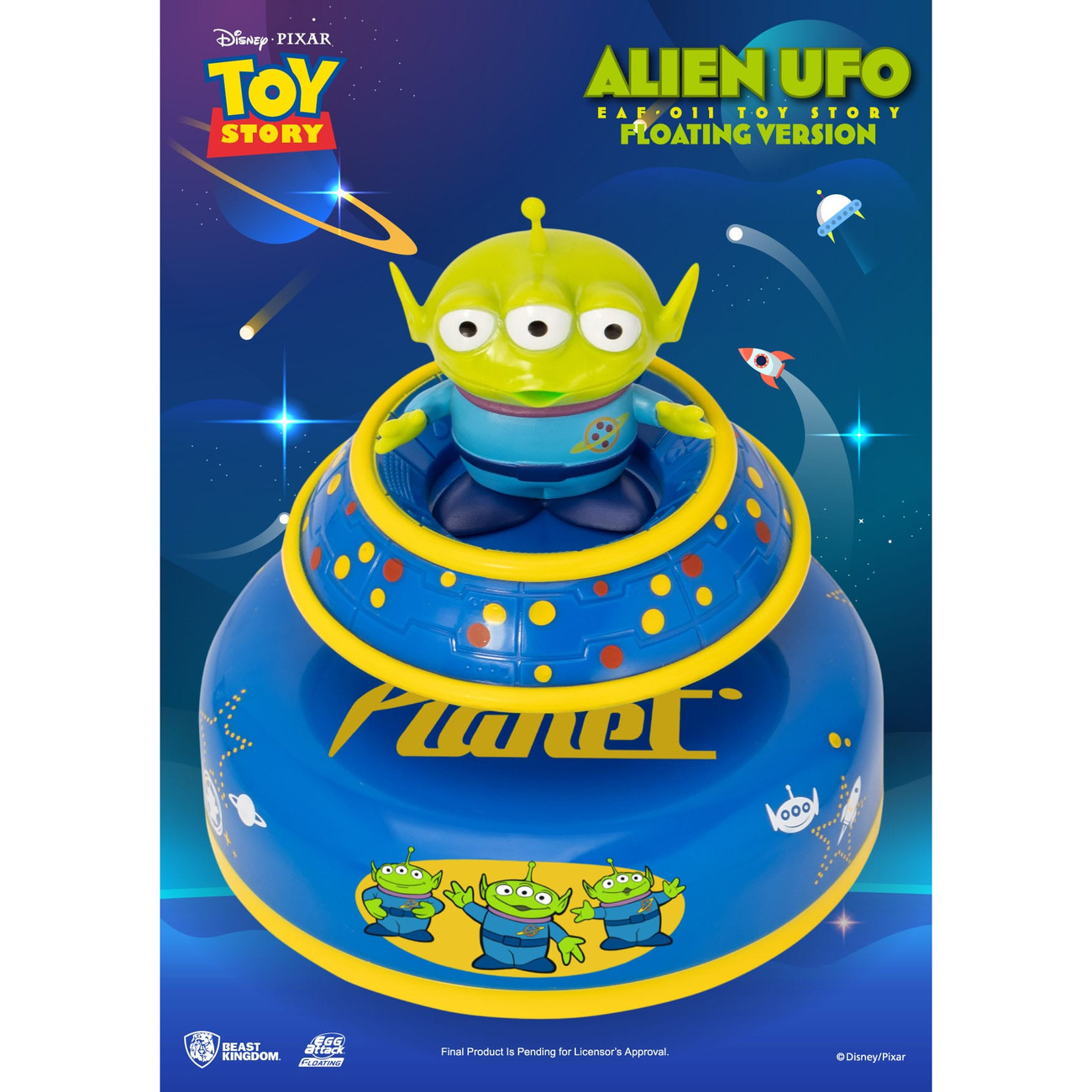 Toy Story Egg Attack modello fluttuante Alien UFO 6 cm