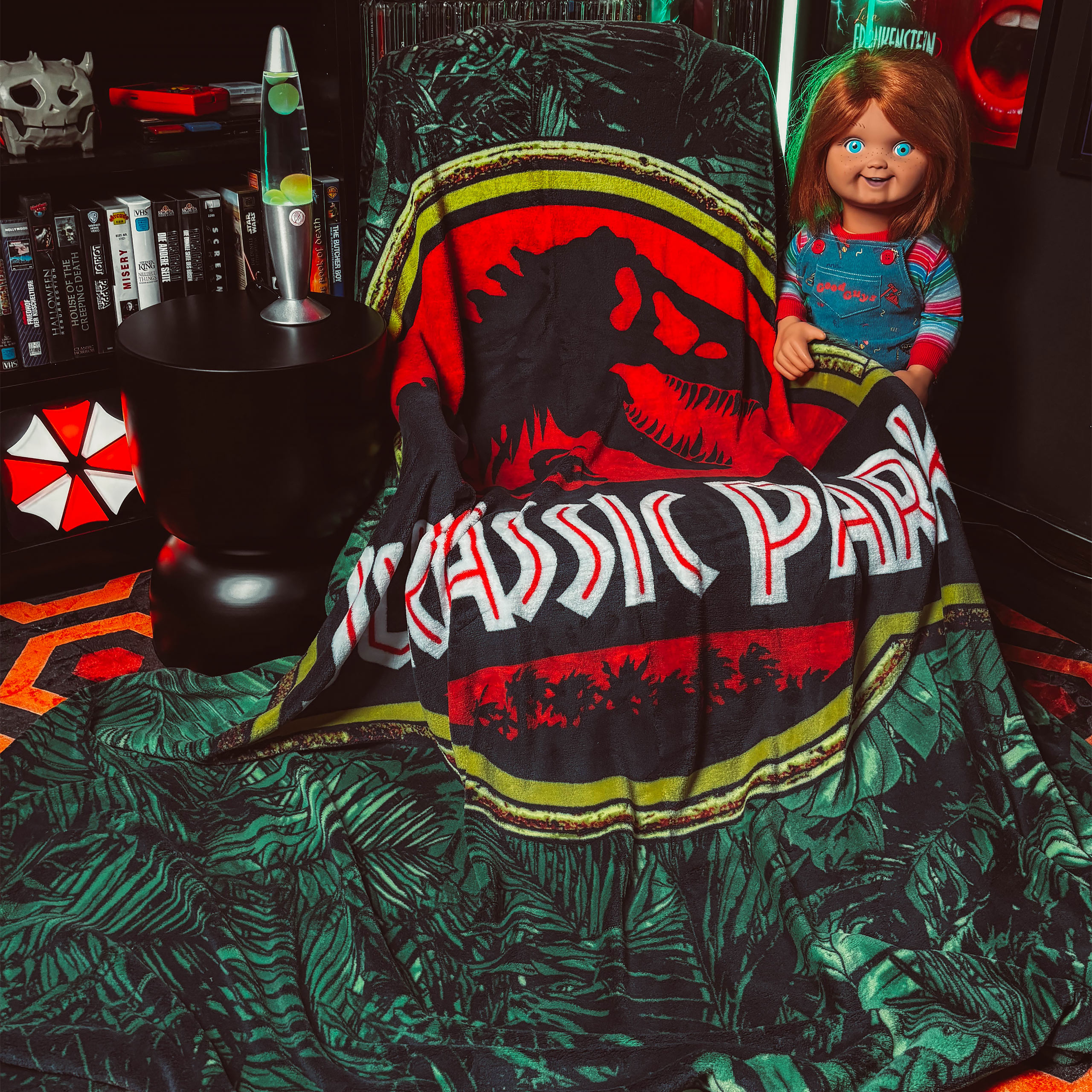 Jurassic Park - Puszysty Koc z Logo Jungle