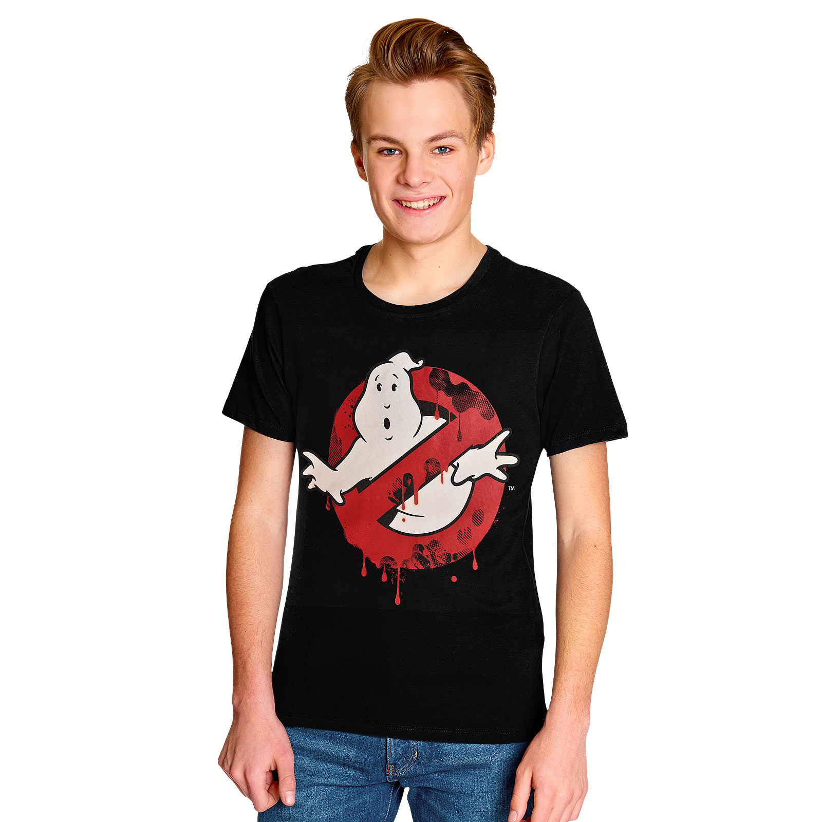 Ghostbusters - Glow in the Dark Logo T-Shirt Zwart