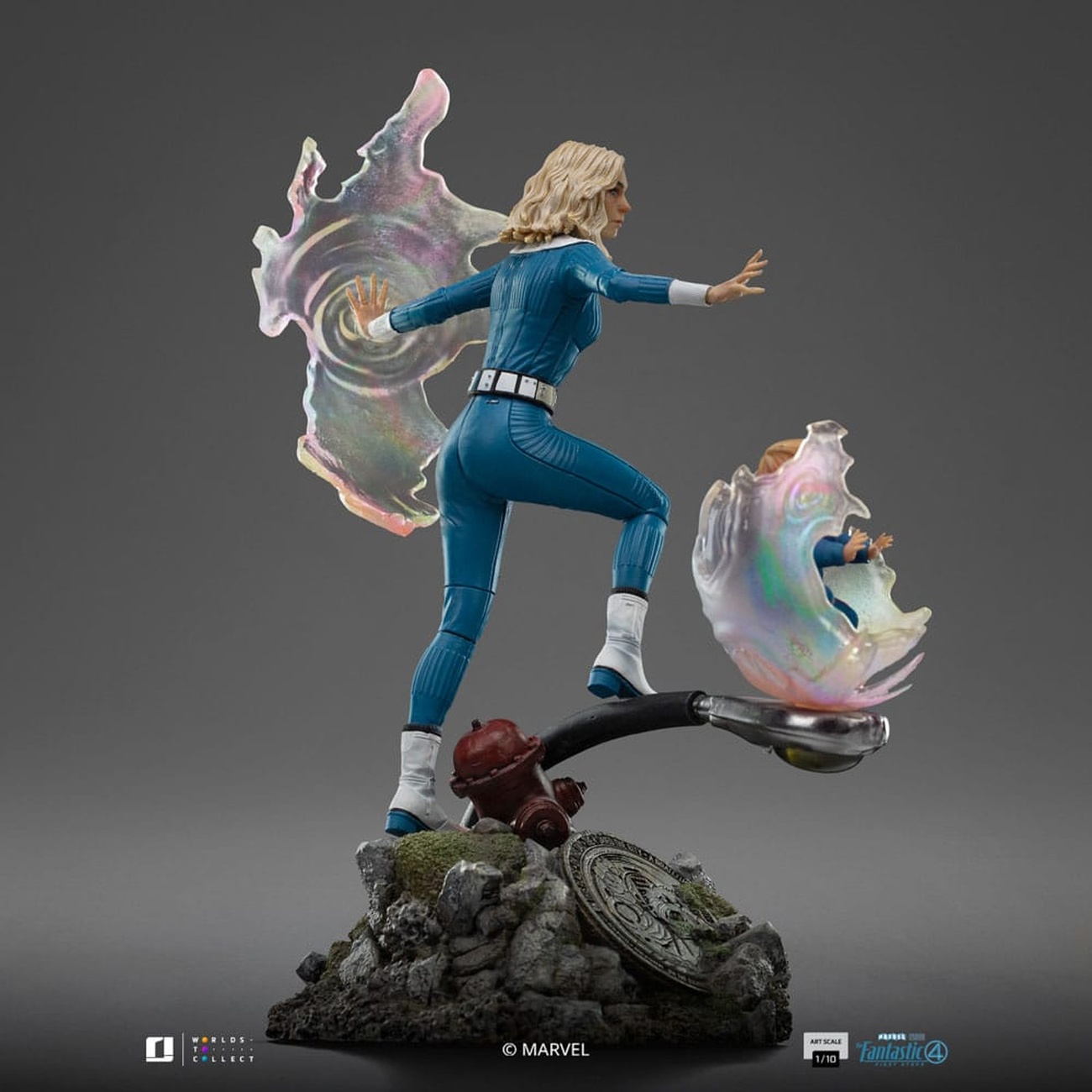 Fantastic Four Figura Art Scale 1/10 Invisible Woman i Franklin 28 cm