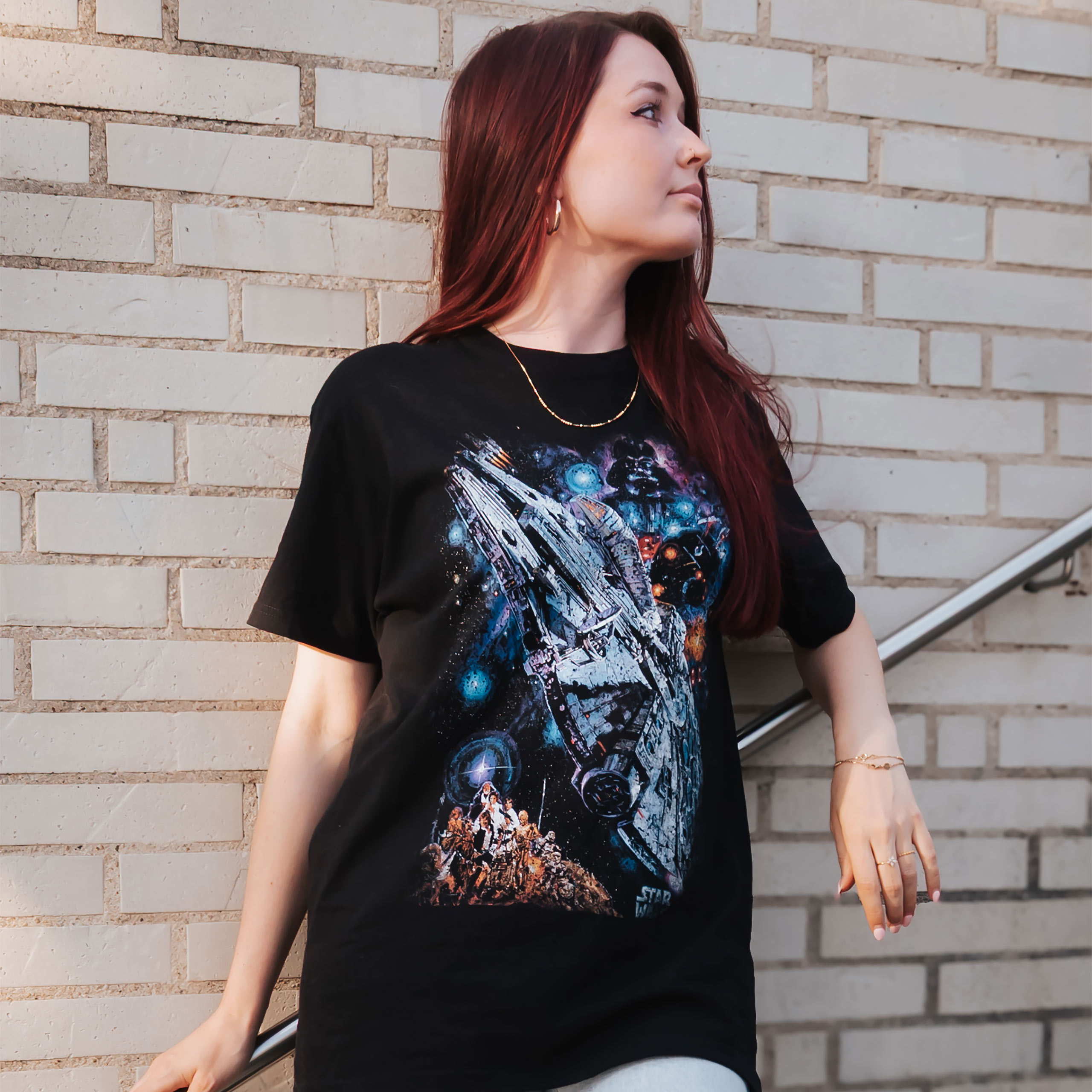 Star Wars - Galaxy Ship Poster T-Shirt black