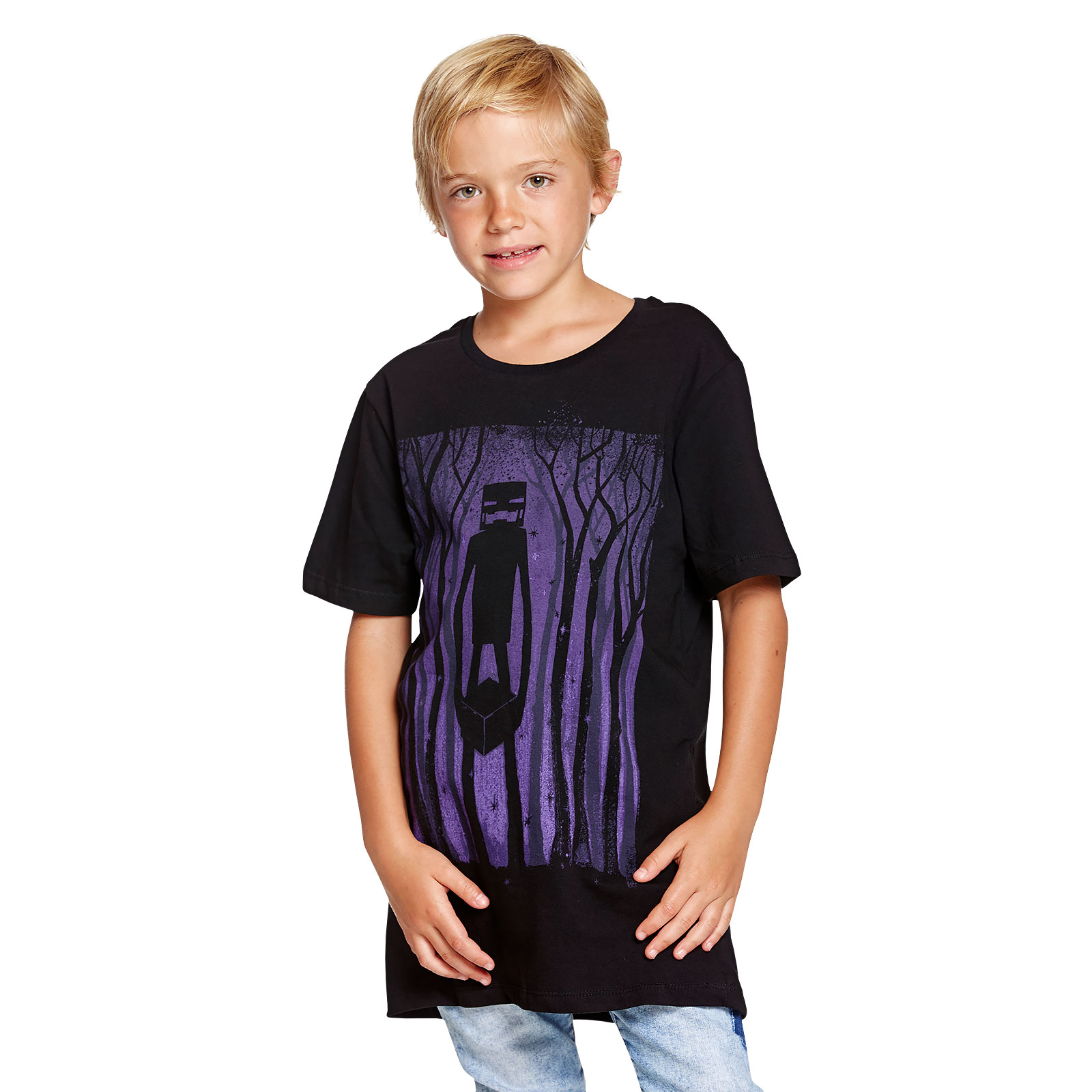 Minecraft - Enderman Shadow Kinder T-Shirt Zwart