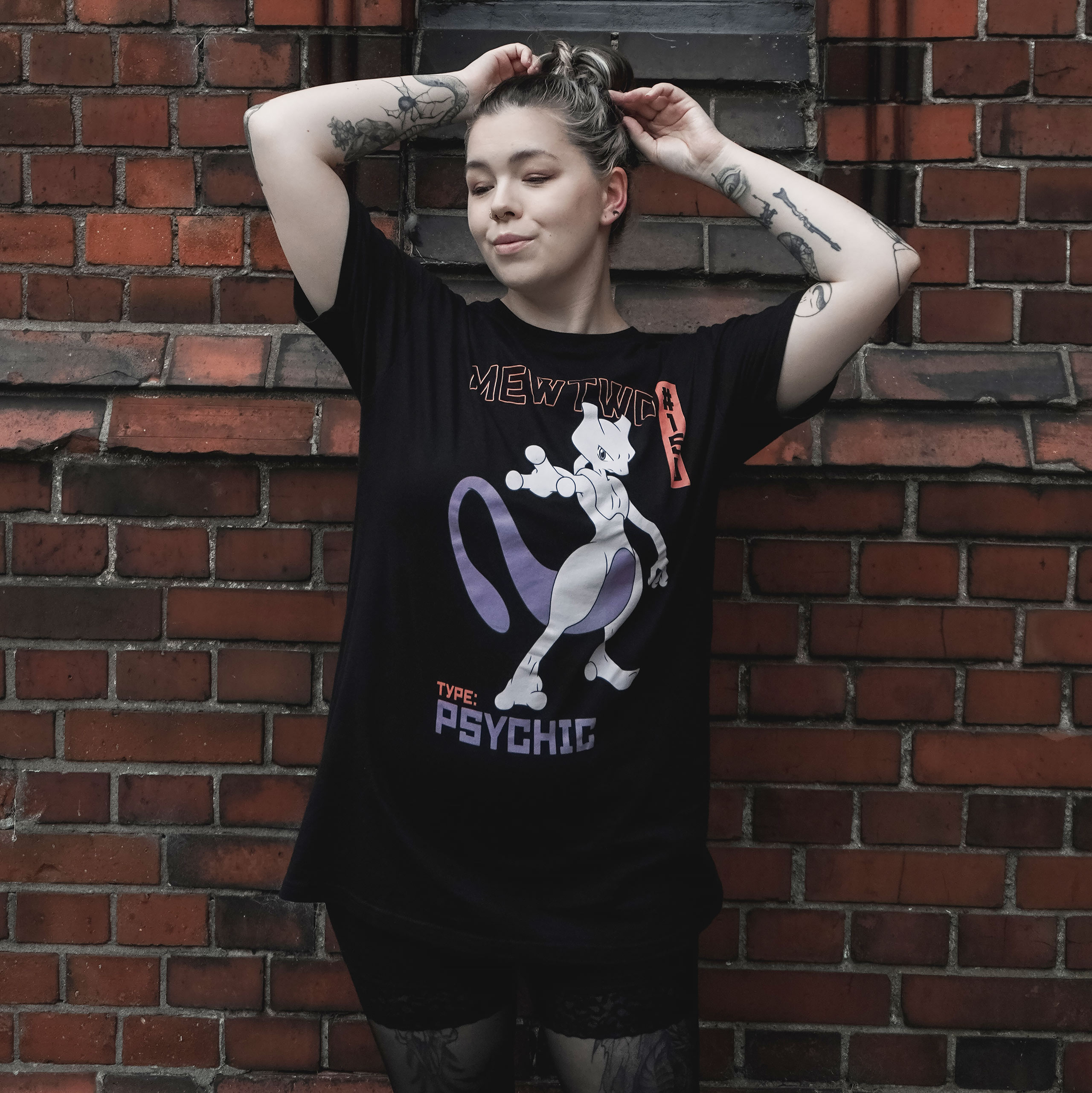 Pokemon - T-shirt Mewtwo noir