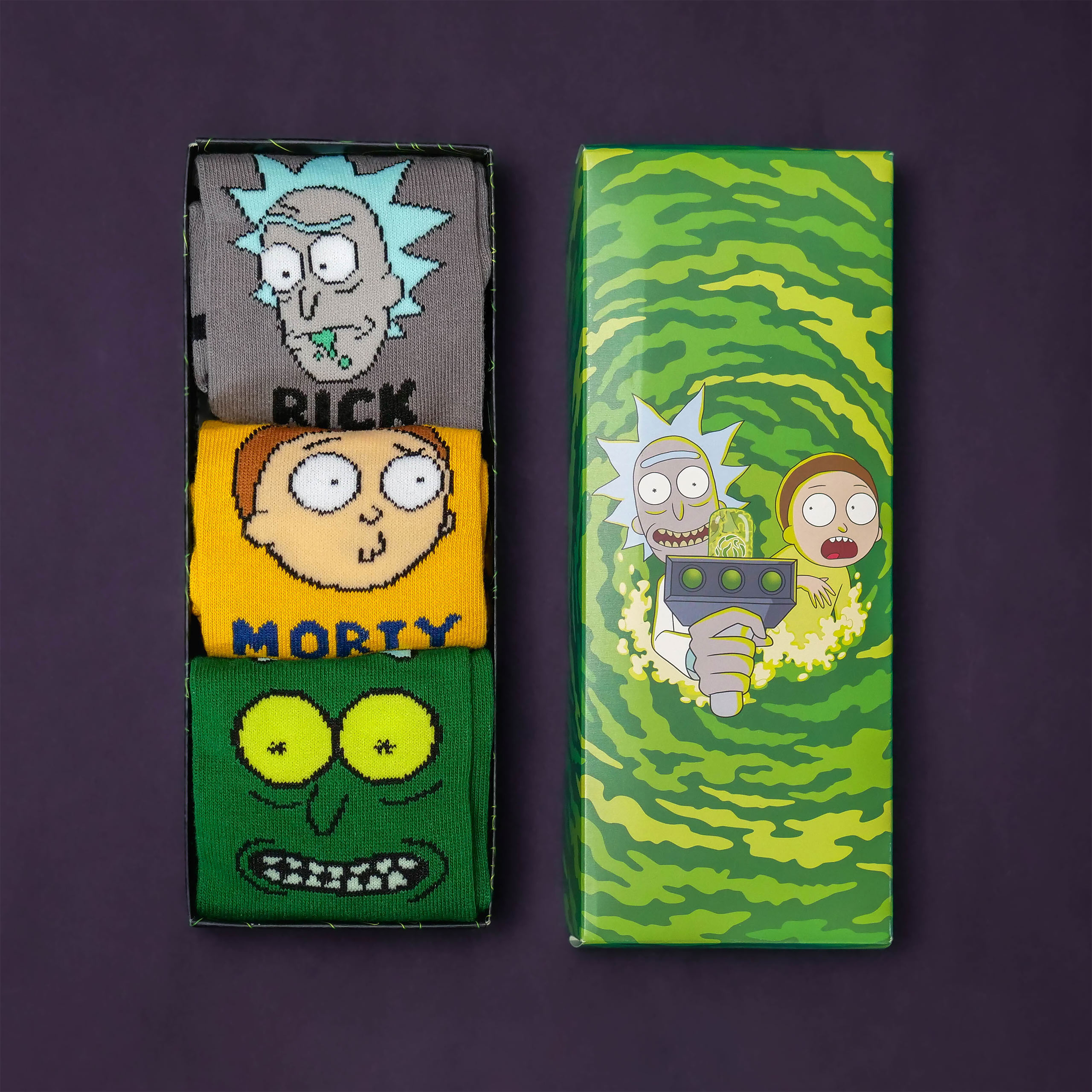 Karakters Sokken 3-Pack in Geschenkdoos - Rick en Morty