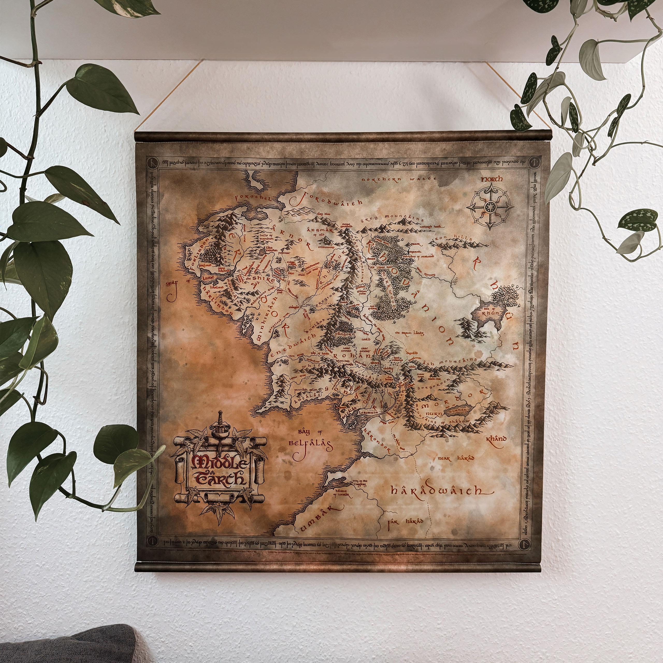 Der Herr der Ringe - Mittelerdekarte Wall Scroll
