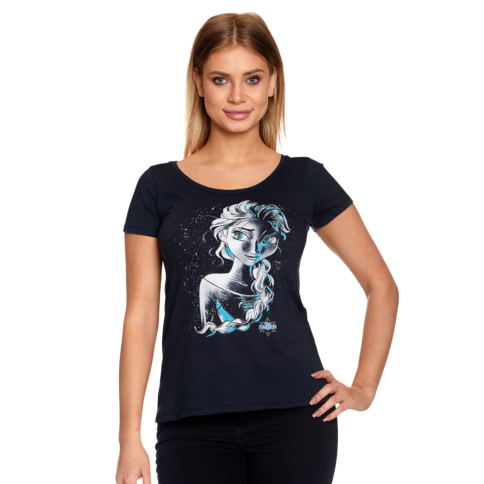 Frozen - Elsa Sketch T-Shirt Damen blau