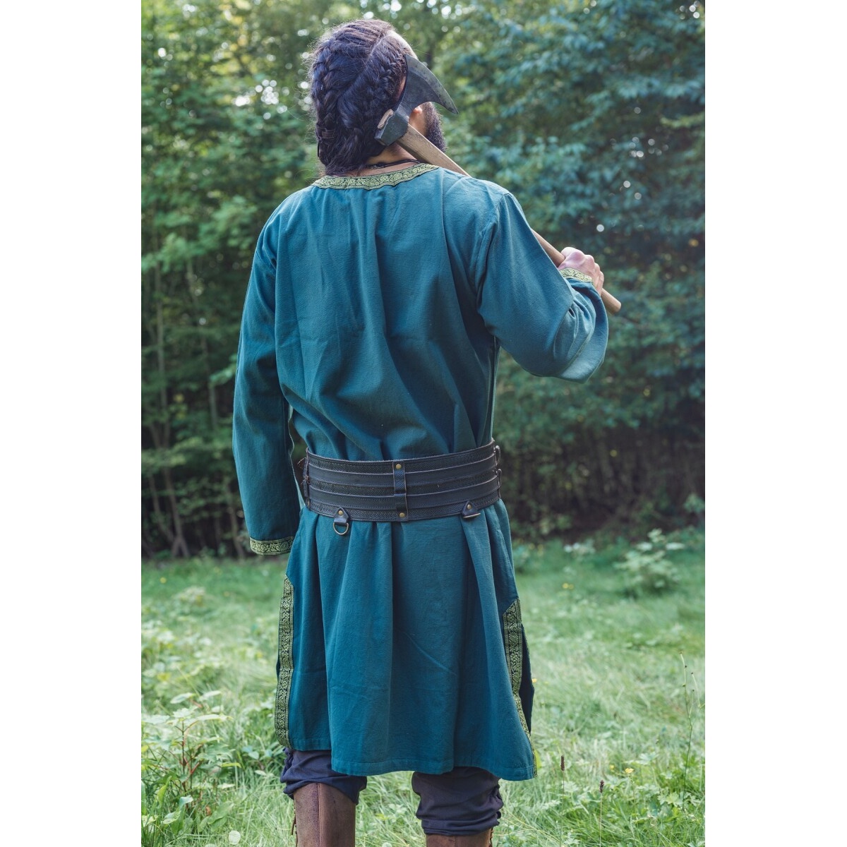 Tunique médiévale avec bordure Halvor vert