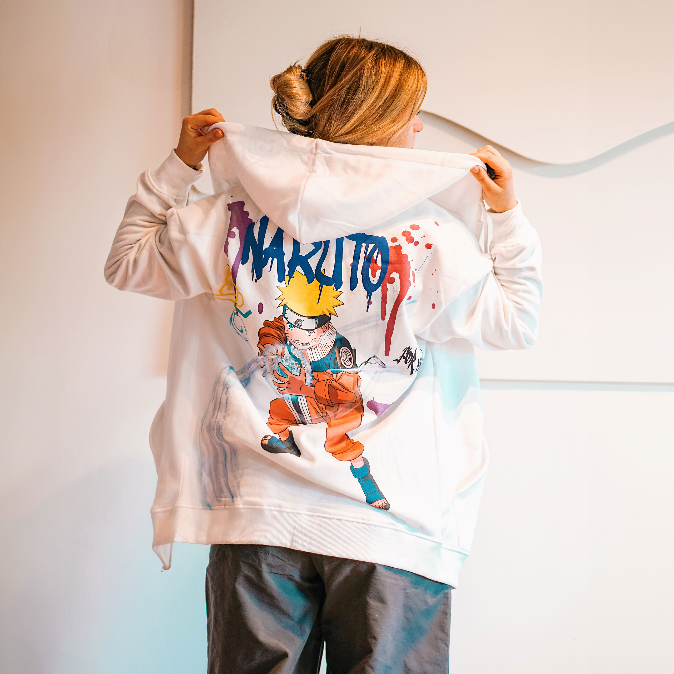 Naruto - Sweat à capuche Graffiti blanc