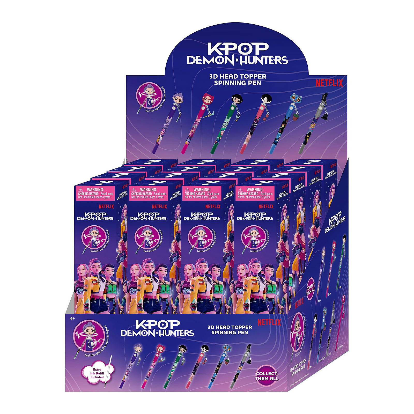 KPop Demon Hunters - Stylos 3D personnages mystères présentoir de 16 E1096251